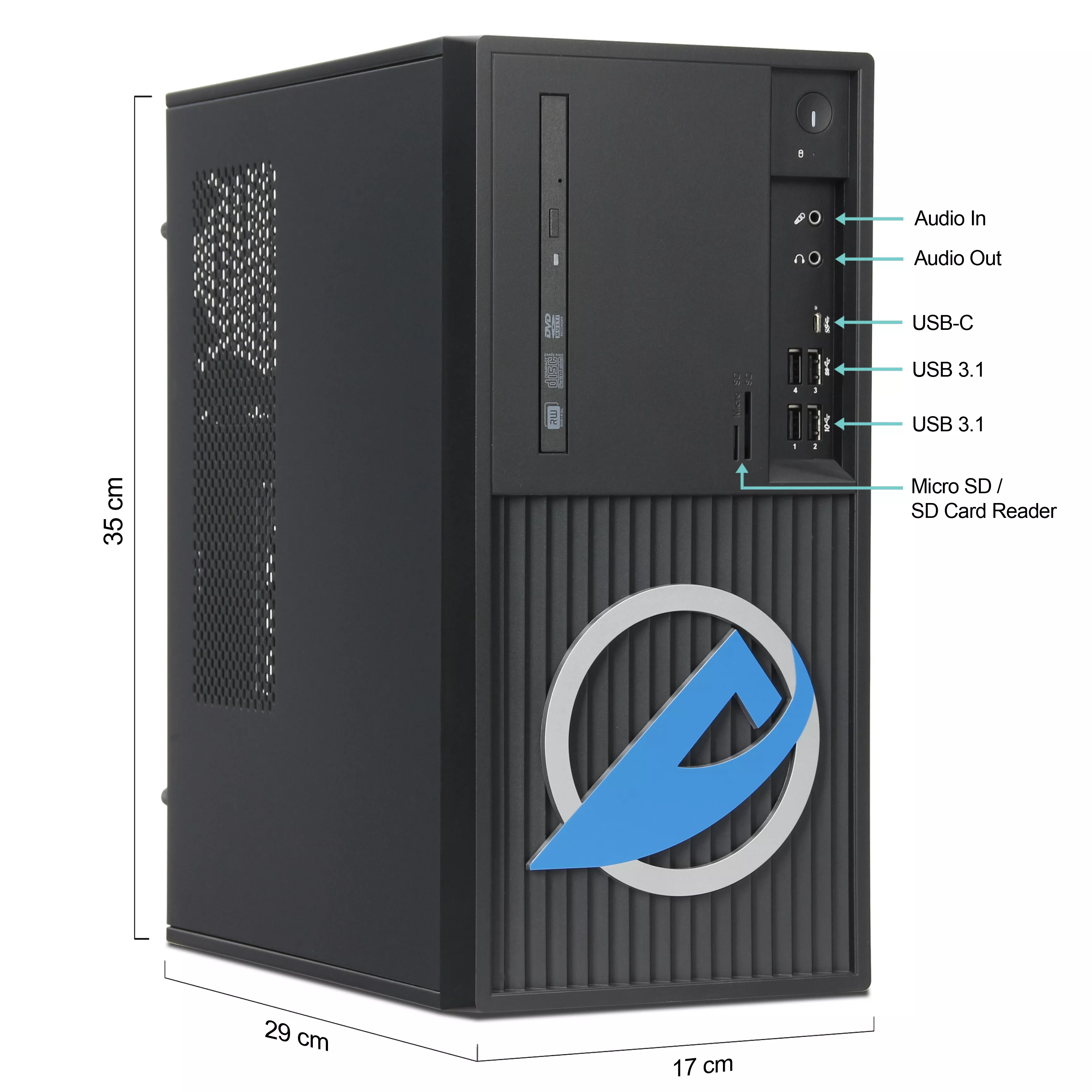 Office komplett PC Büro | Intel Core i5-8500 | 16GB RAM | 1TB SSD | Windows 11 | WLAN & Bluetooth | 27" Monitor | Maus & Tastatur | MS Office 2024