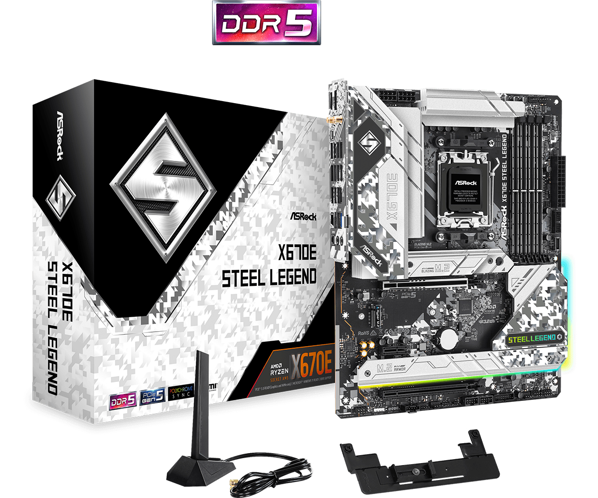 ASRock X670E Steel Legend (90-MXBJ40-A0UAYZ) ASRock X670E Steel Legend (90-MXBJ40-A0UAYZ)