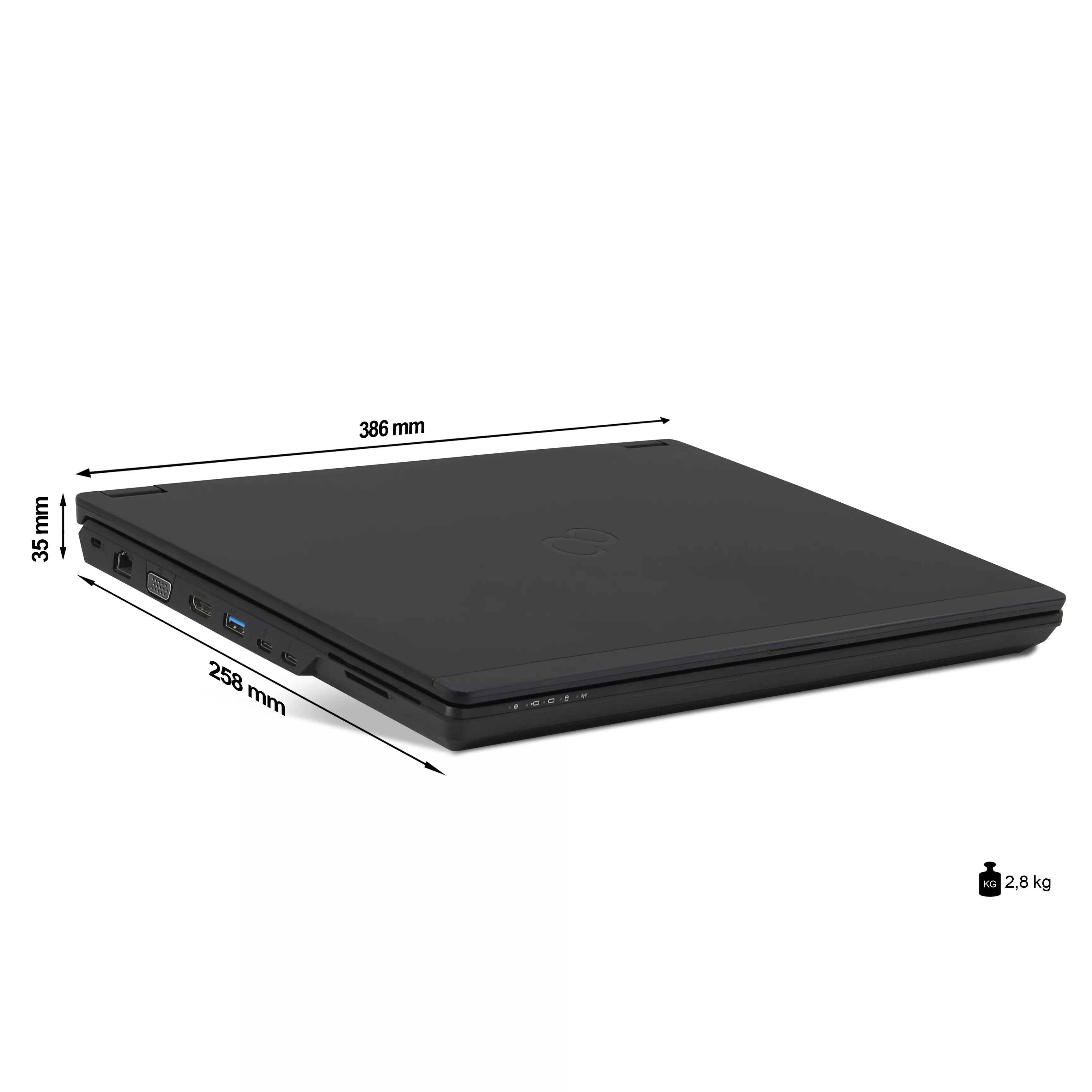 Fujitsu Celsius H7510 CAD Workstation Refurbished | 32GB RAM | 512GB NVMe SSD | 1TB NVMe SSD | Intel Core i7-10850H | 15.6" Full HD Display | NVIDIA Quadro T1000 4GB | Windows 11 Pro | WLAN & BT | MS Office 2024