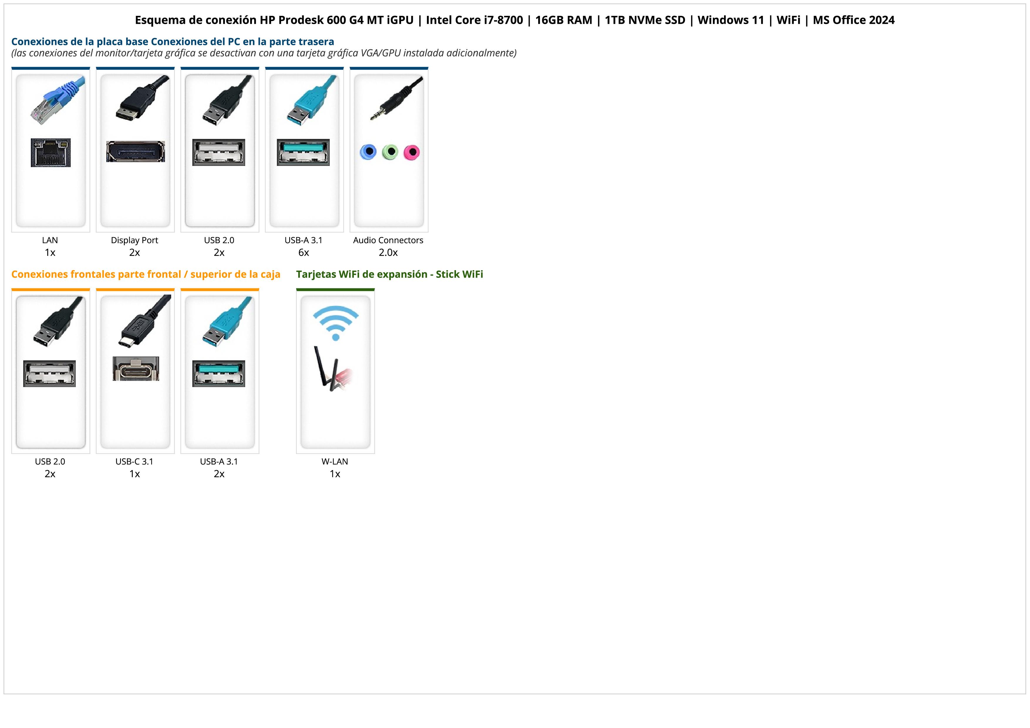 HP Prodesk 600 G4 MT iGPU | Intel Core i7-8700 | 16GB RAM | 1TB NVMe SSD | Windows 11 | WiFi | MS Office 2024 HP Prodesk 600 G4 MT iGPU | Intel Core i7-8700 | 16GB RAM | 1TB NVMe SSD | Windows 11 | WiFi | MS Office 2024