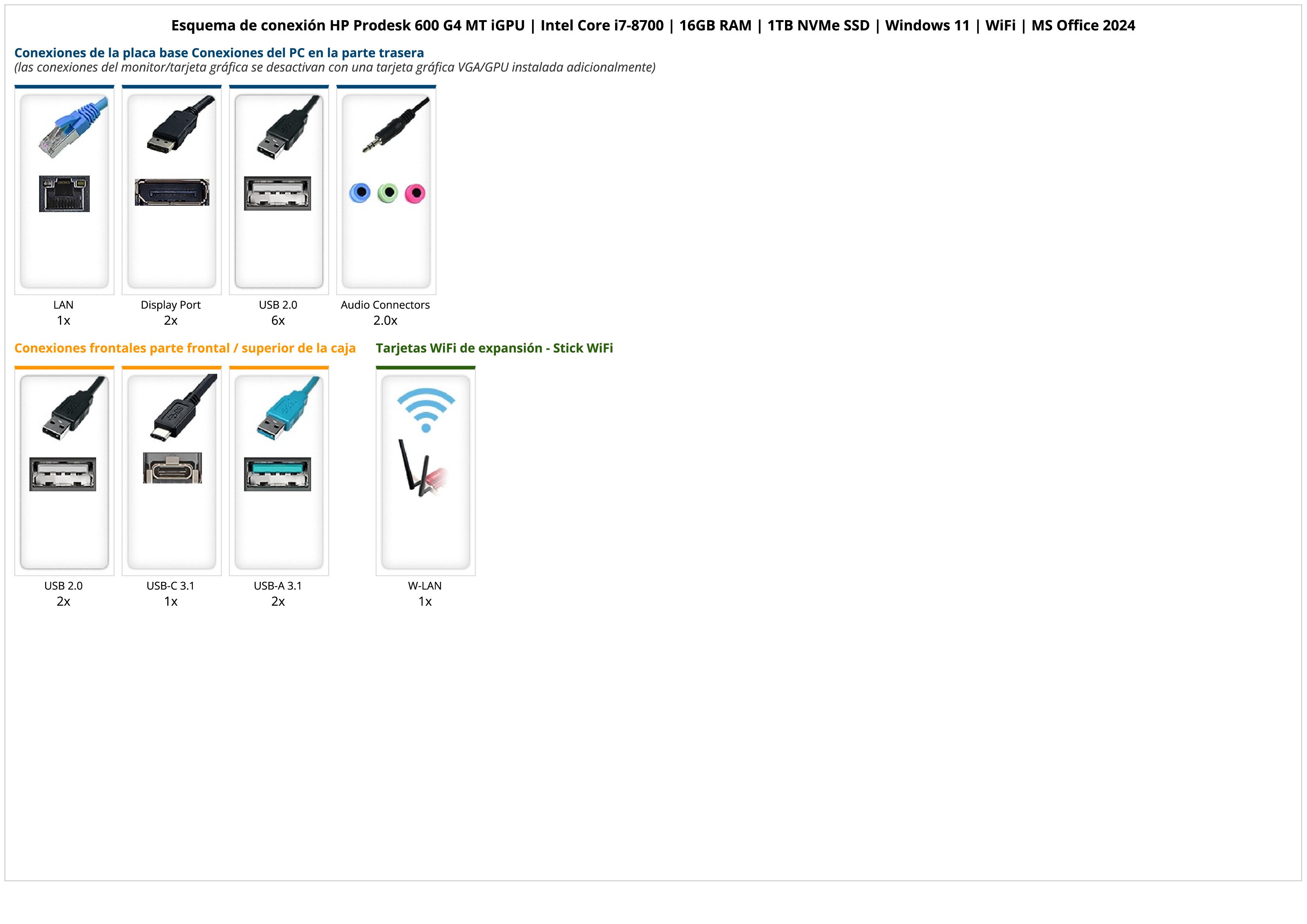 HP Prodesk 600 G4 MT iGPU | Intel Core i7-8700 | 16GB RAM | 1TB NVMe SSD | Windows 11 | WiFi | MS Office 2024 HP Prodesk 600 G4 MT iGPU | Intel Core i7-8700 | 16GB RAM | 1TB NVMe SSD | Windows 11 | WiFi | MS Office 2024