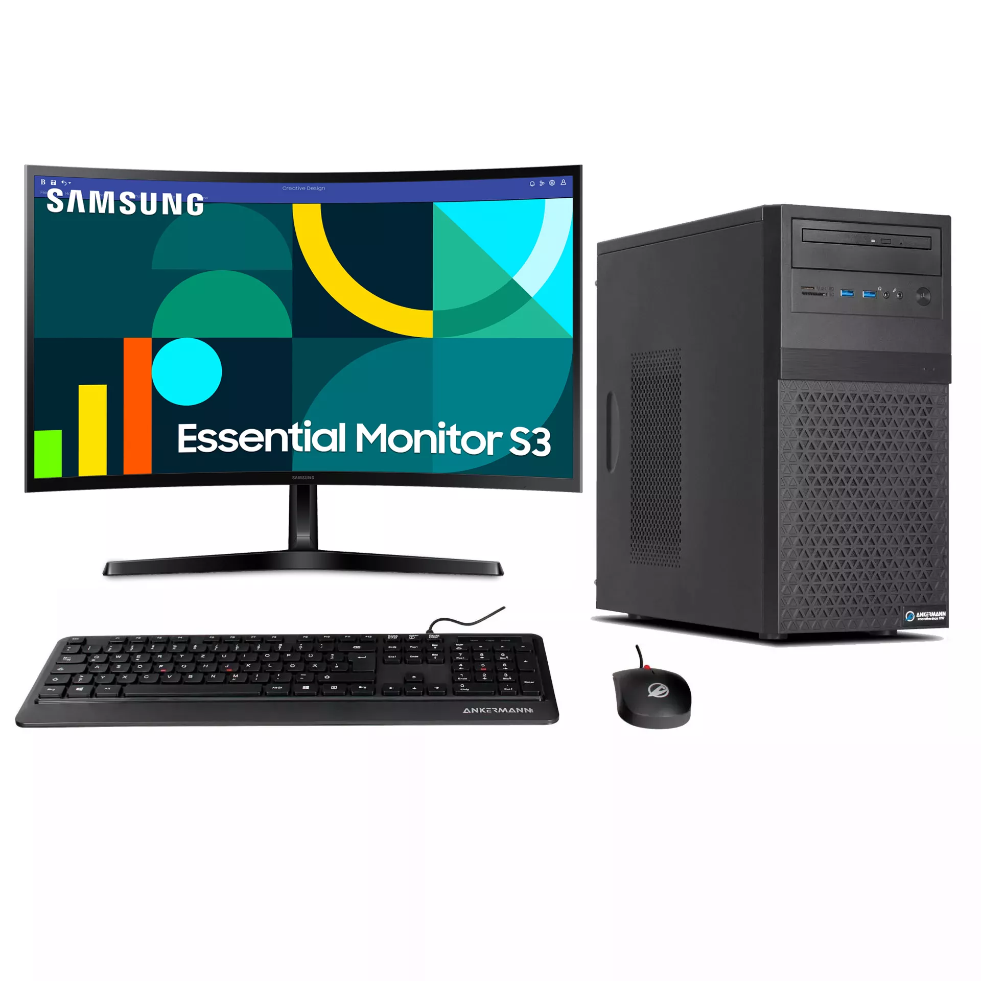 Business Office Work Komplett Set | Intel Core i5-14400F | Nvidia GeForce GT 740 4GB | 16GB DDR5 RAM | 1TB NVMe SSD | Windows 11 | WLAN & Bluetooth | Samsung 27" Full HD Monitor | Maus & Tastatur | Libre Office Business Office Work Komplett Set | Intel Core i5-14400F | Nvidia GeForce GT 740 4GB | 16GB DDR5 RAM | 1TB NVMe SSD | Windows 11 | WLAN & Bluetooth | Samsung 27" Full HD Monitor | Maus & Tastatur | Libre Office