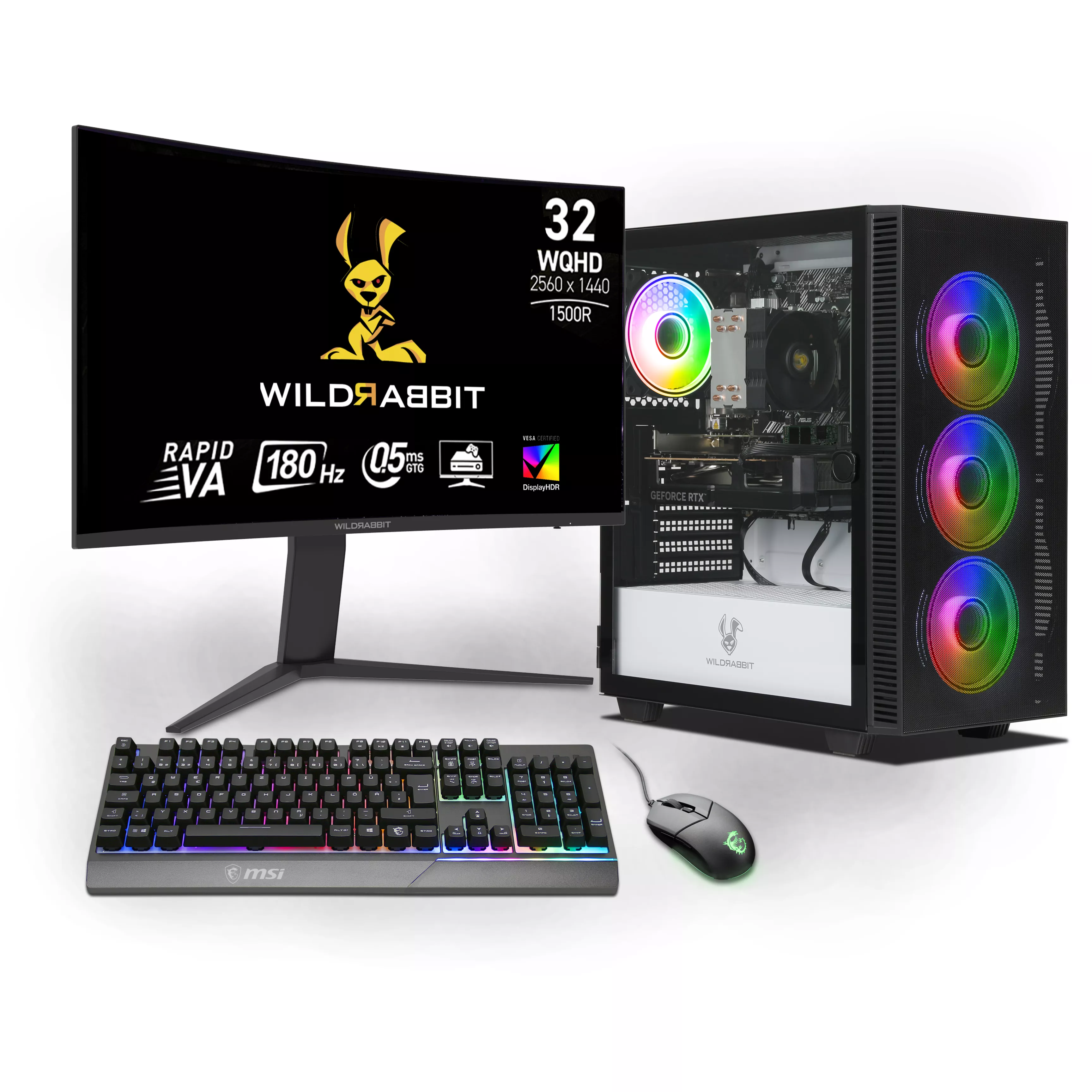 Starter Gaming Bundle | AMD Ryzen 7 5700X | Nvidia GeForce RTX 5060 8Go | 16Go RAM | 1To NVMe SSD | Windows 11 | WiFi | Wildrabbit GMX 32" WQHD LCD Gaming Moniteur | MSI VIGOR GK30 Combo | Libre Office Starter Gaming Bundle | AMD Ryzen 7 5700X | Nvidia GeForce RTX 5060 8Go | 16Go RAM | 1To NVMe SSD | Windows 11 | WiFi | Wildrabbit GMX 32" WQHD LCD Gaming Moniteur | MSI VIGOR GK30 Combo | Libre Office