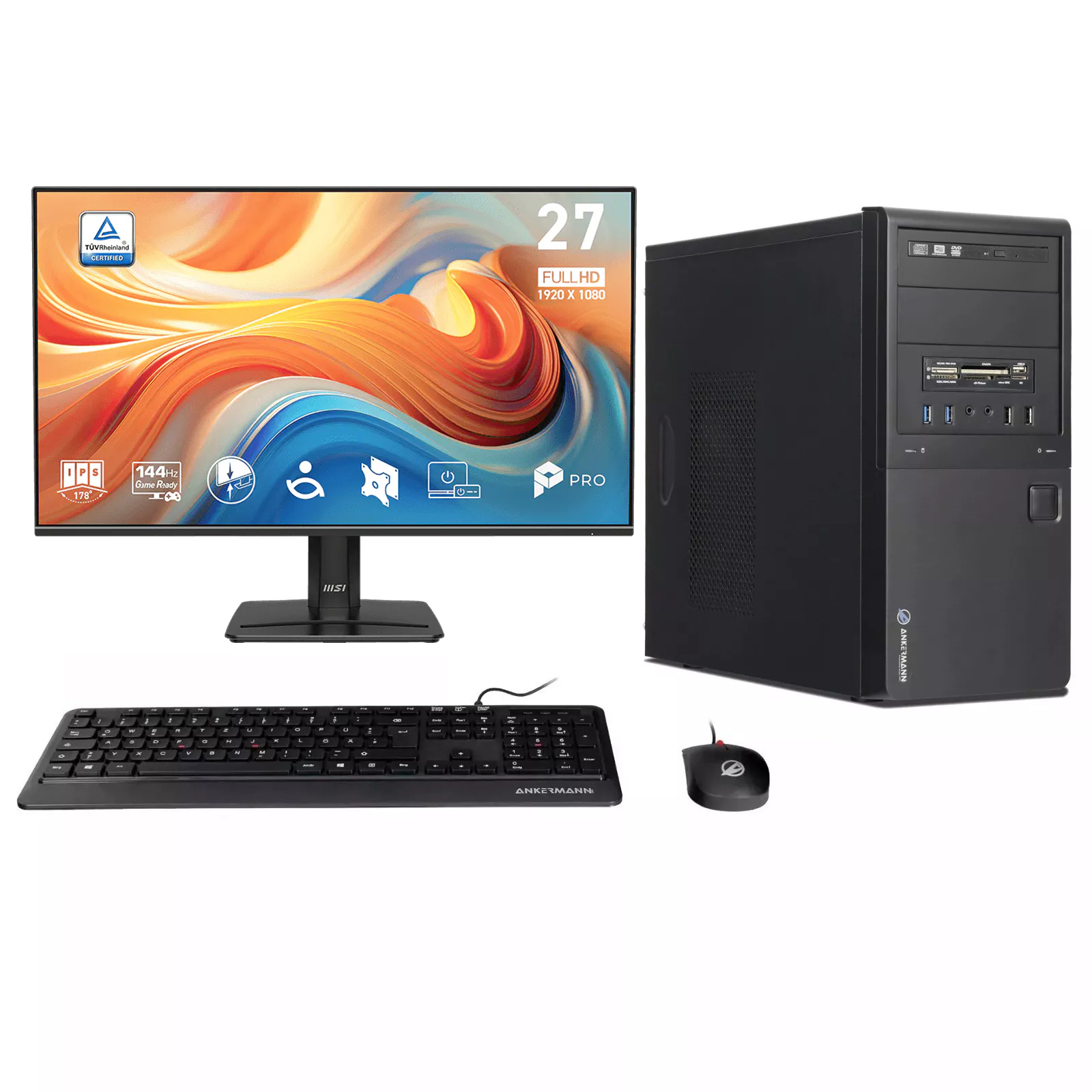 Business Office Work Bundle | Intel Core i5-6500 | 16GB RAM | 480GB SSD | Windows 10 | MSI PRO MP 27" E14A Full-HD Monitor | Maus & Tastatur | Libre Office Business Office Work Bundle | Intel Core i5-6500 | 16GB RAM | 480GB SSD | Windows 10 | MSI PRO MP 27" E14A Full-HD Monitor | Maus & Tastatur | Libre Office