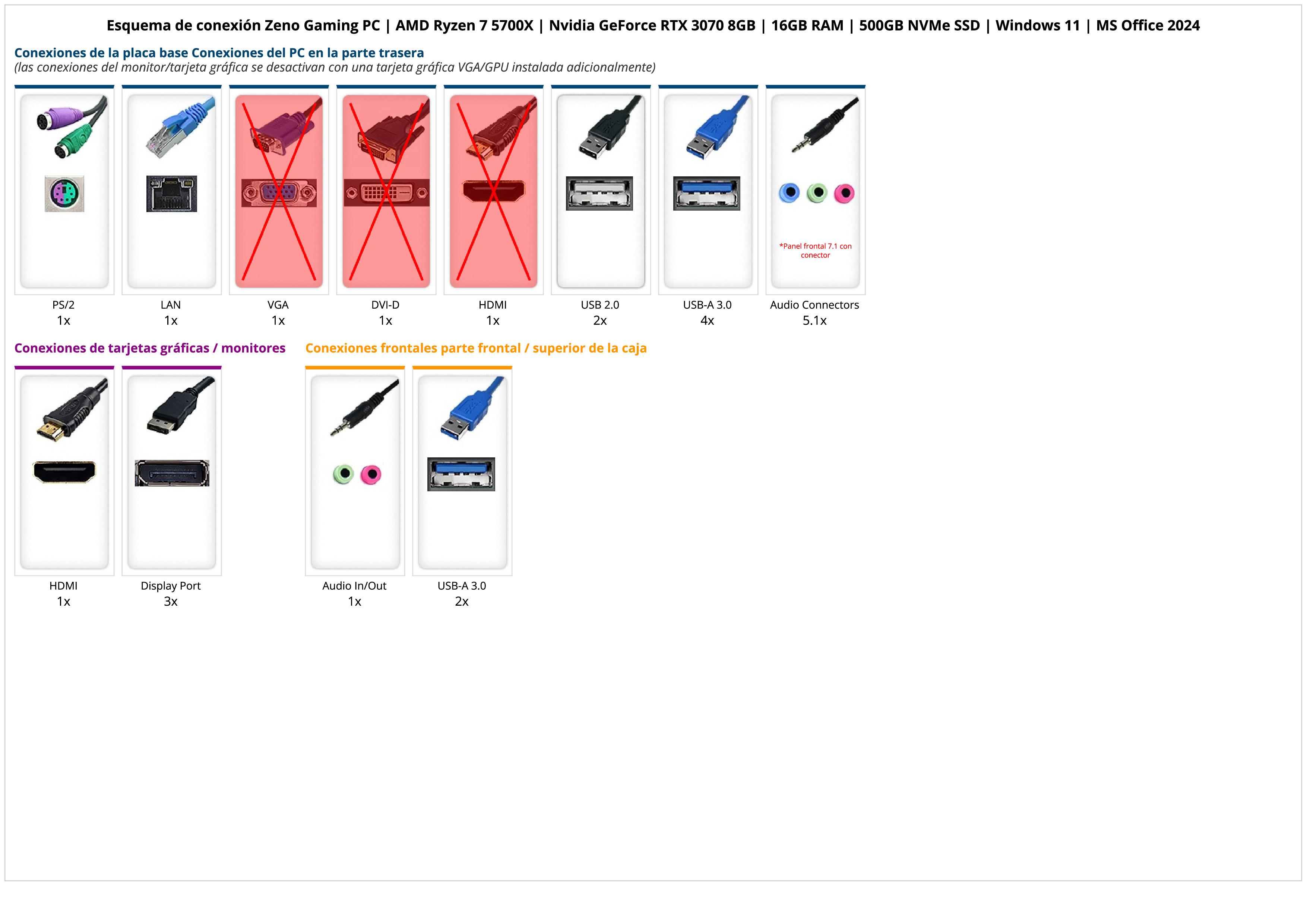 Zeno Gaming PC | AMD Ryzen 7 5700X | Nvidia GeForce RTX 3070 8GB | 16GB RAM | 500GB NVMe SSD | Windows 11 | MS Office 2024 Zeno Gaming PC | AMD Ryzen 7 5700X | Nvidia GeForce RTX 3070 8GB | 16GB RAM | 500GB NVMe SSD | Windows 11 | MS Office 2024