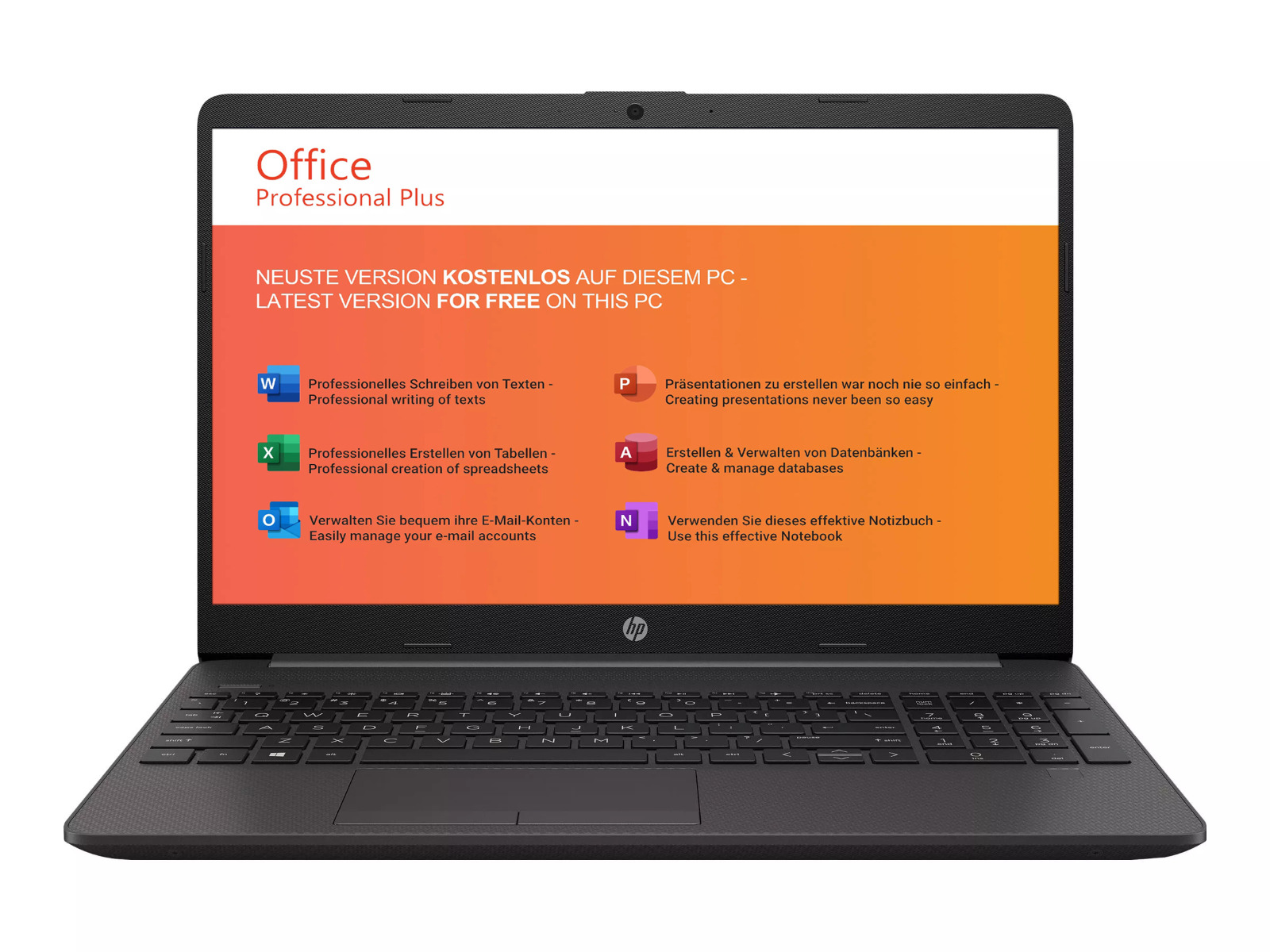 HP 250 G10 Dark Ash | 16GB RAM | 512GB NVMe SSD | Intel Core i5-1334U | 15.6" Full HD Display | Windows 11 Pro | WLAN / BT | MS Office 2024
