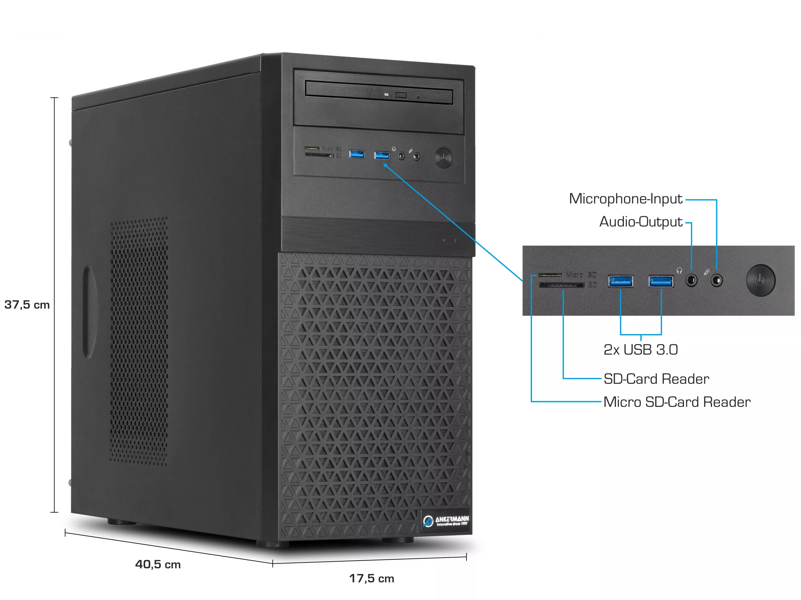 CAD Workstation CG03 V3 | Intel Core i7-12700F | Nvidia Quadro M2000 4GB | 32GB DDR5 RAM | 1TB NVMe SSD | Windows 11 | WiFi & Bluetooth