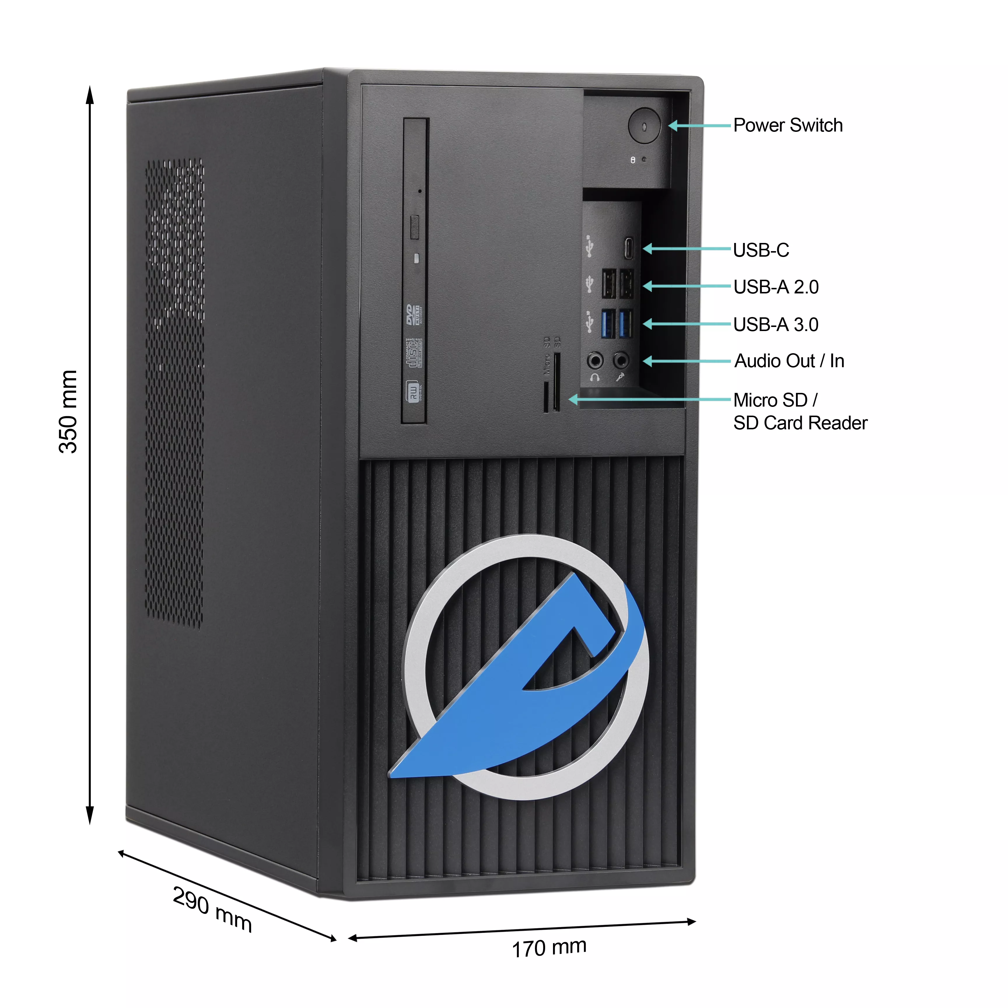 Office Bundle PC Bureau | Intel Core i5-8500 | 16Go RAM | 1To SSD | Windows 11 | WiFi | Écran 27" | Souris & clavier | MS Office 2024
