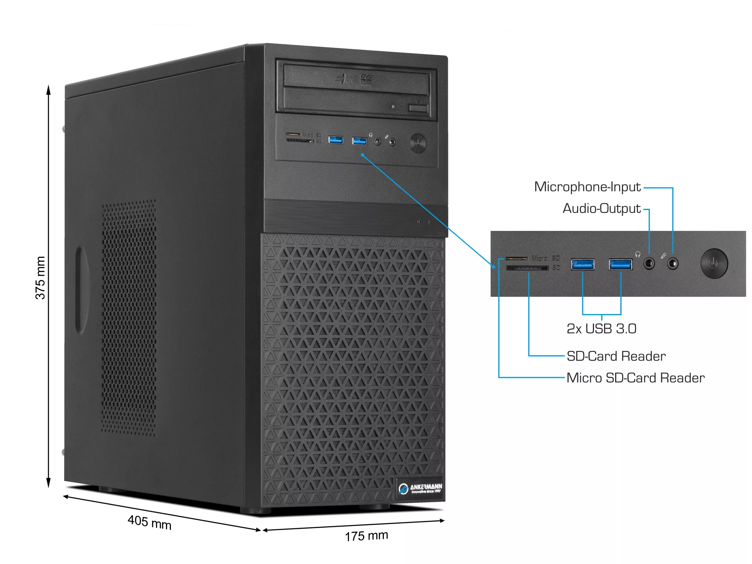 Ryzen Media V3 | AMD Ryzen 7 5700G | 32GB RAM | 1TB NVMe SSD | Windows 11 | WLAN | Libre Office