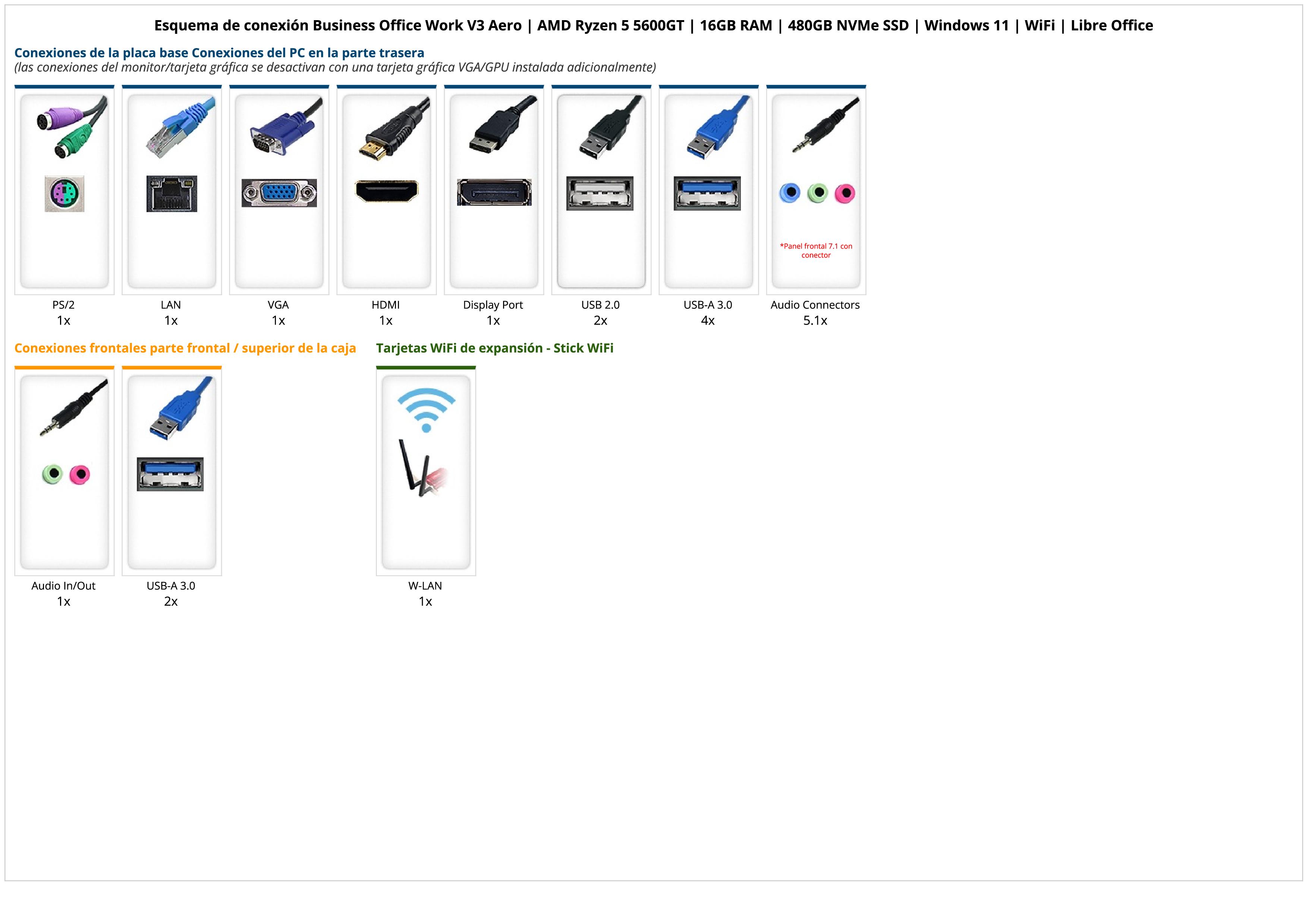 Business Office Work V3 Aero | AMD Ryzen 5 5600GT | 16GB RAM | 480GB NVMe SSD | Windows 11 | WiFi | Libre Office Business Office Work V3 Aero | AMD Ryzen 5 5600GT | 16GB RAM | 480GB NVMe SSD | Windows 11 | WiFi | Libre Office