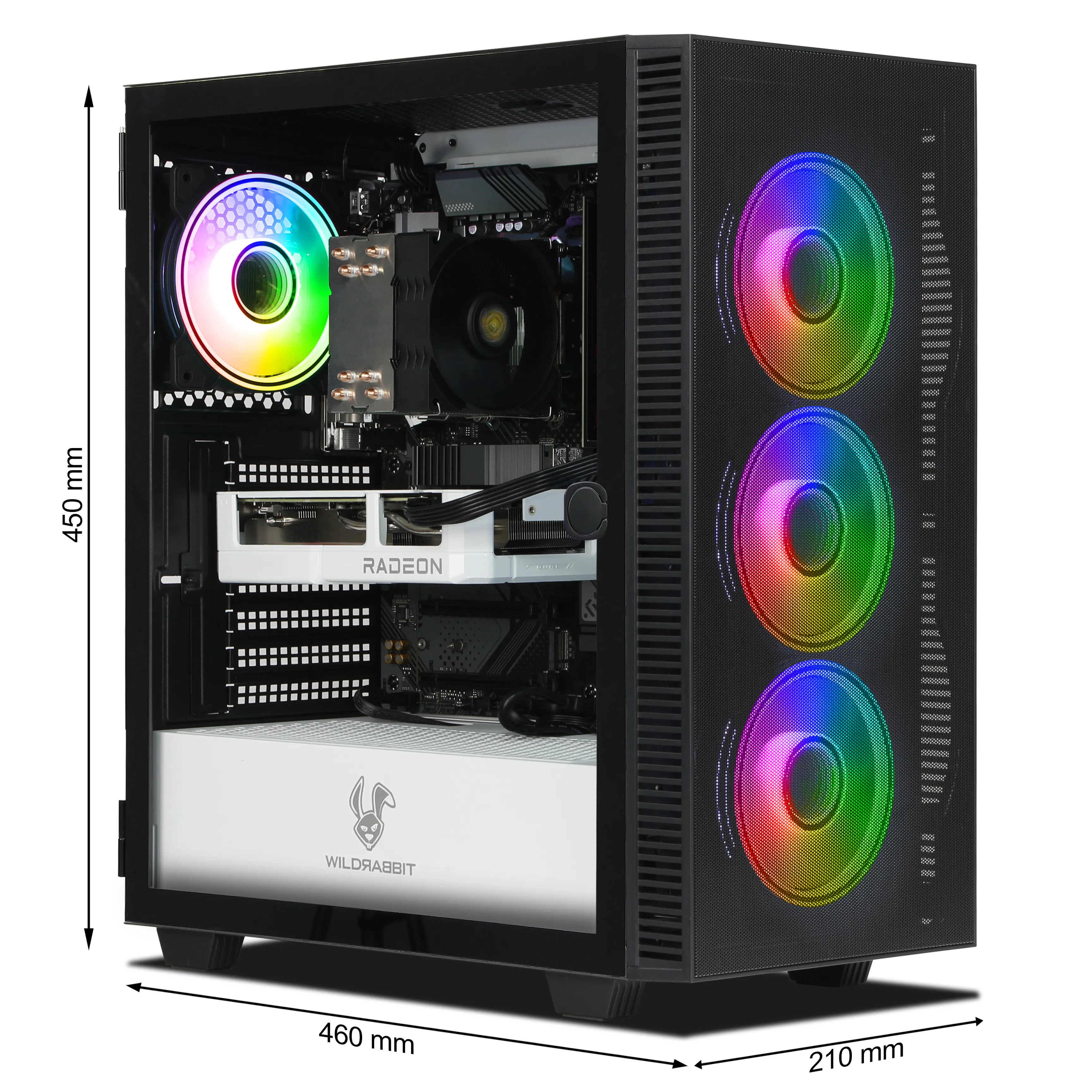 Gaming PC | AMD Ryzen 7 5700X | AMD RX 9060XT 16GB | 32GB RAM | 1TB NVMe SSD | Windows 11 | WLAN & Bluetooth
