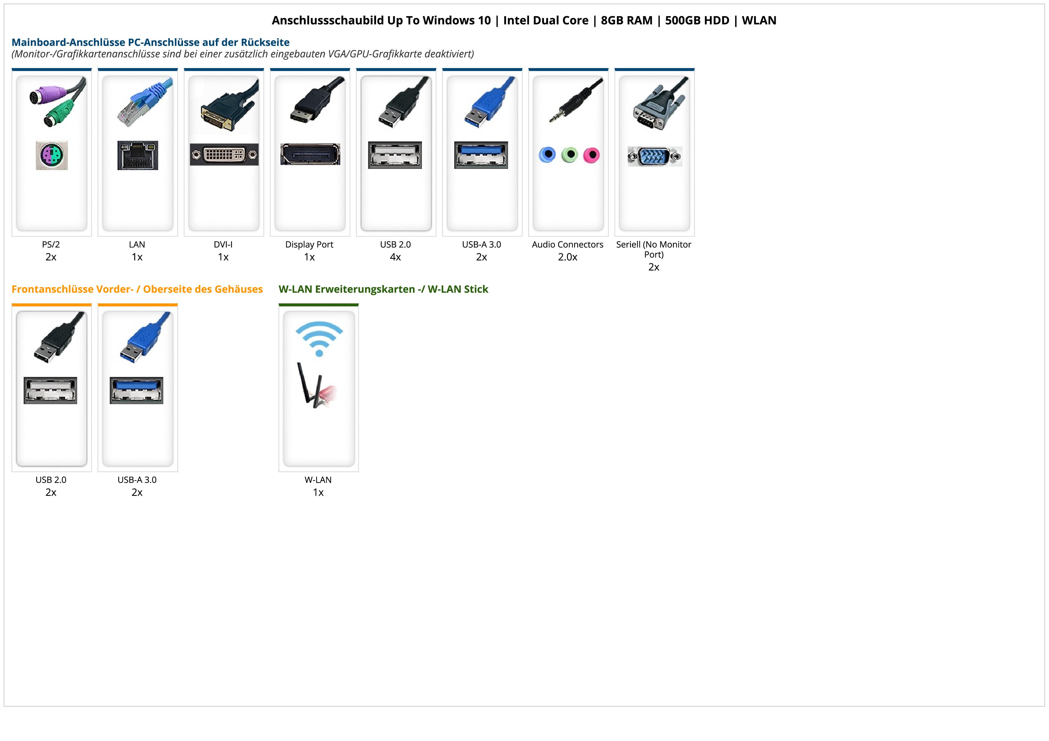 Up To Windows 10 | Intel Dual Core | 8GB RAM | 500GB HDD | WLAN Up To Windows 10 | Intel Dual Core | 8GB RAM | 500GB HDD | WLAN