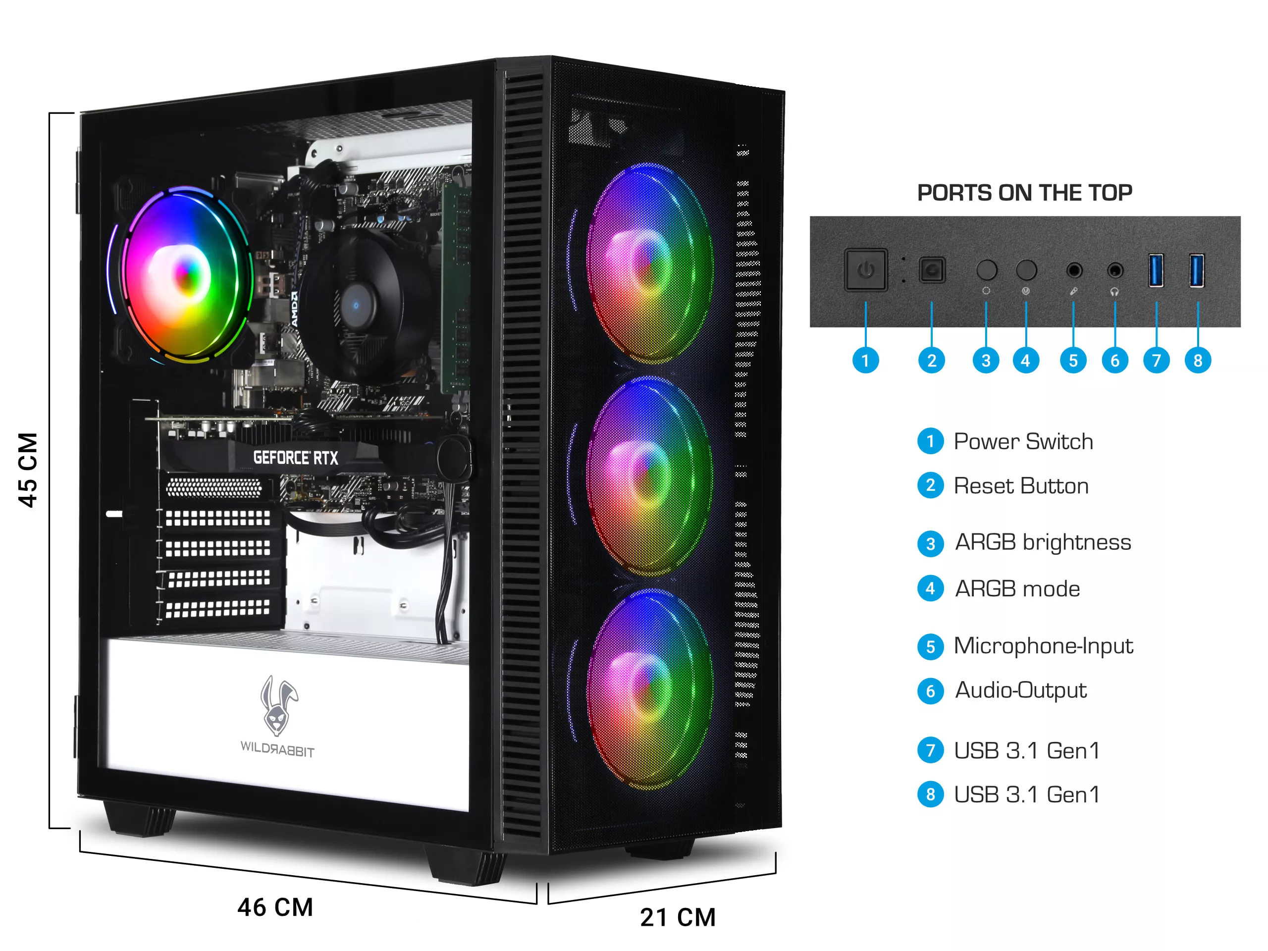 Business Gaming V3 | AMD Ryzen 5 5500 | Nvidia GeForce RTX 3050 6GB | 16GB RAM | 1TB NVMe SSD | Windows 11 | WLAN | Libre Office