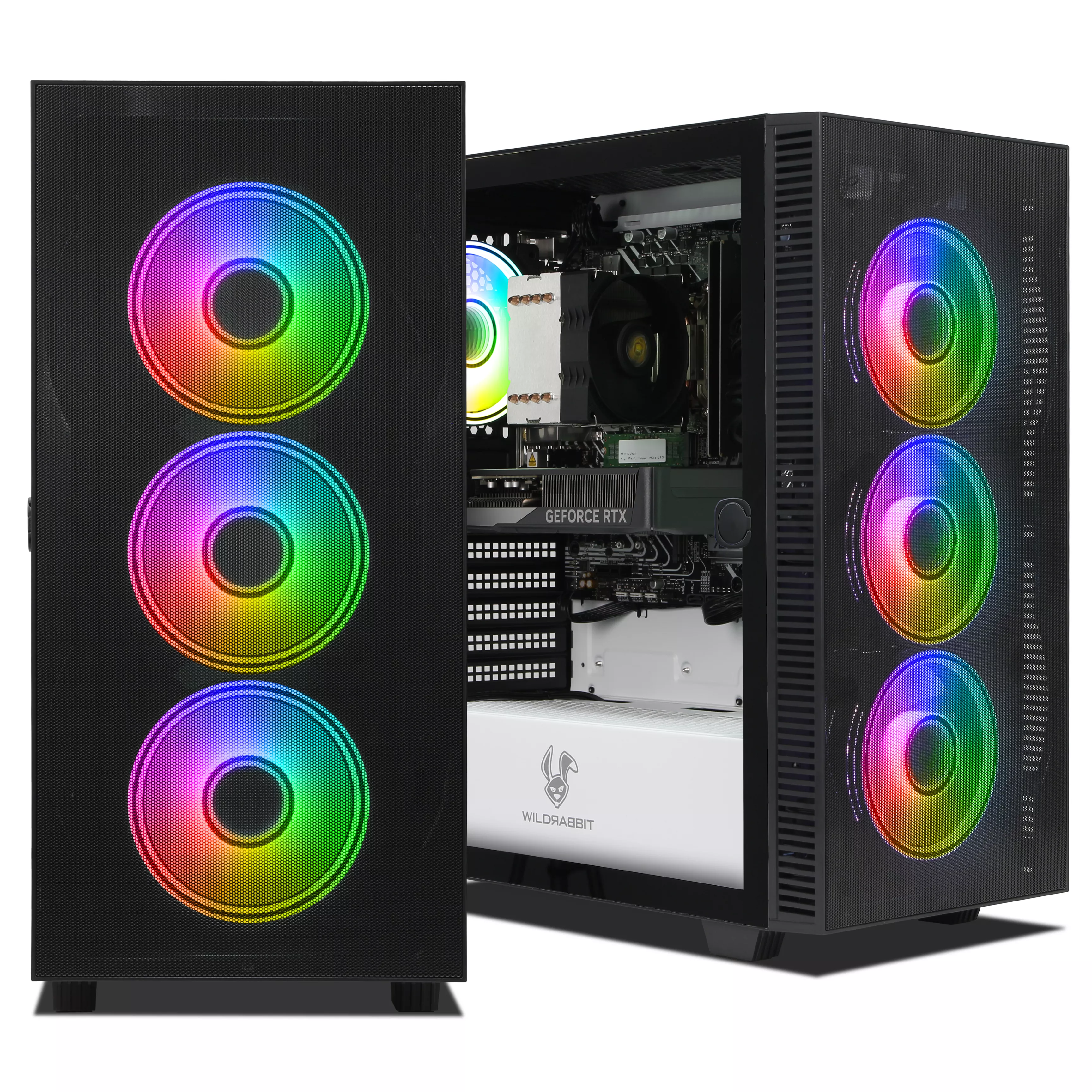 WILDRABBIT VenomX | Intel Core i5-14400F | Nvidia GeForce RTX 5060 Ti 16GB | 32GB DDR5 RAM | 1TB NVMe SSD | Windows 11 | WLAN & Bluetooth