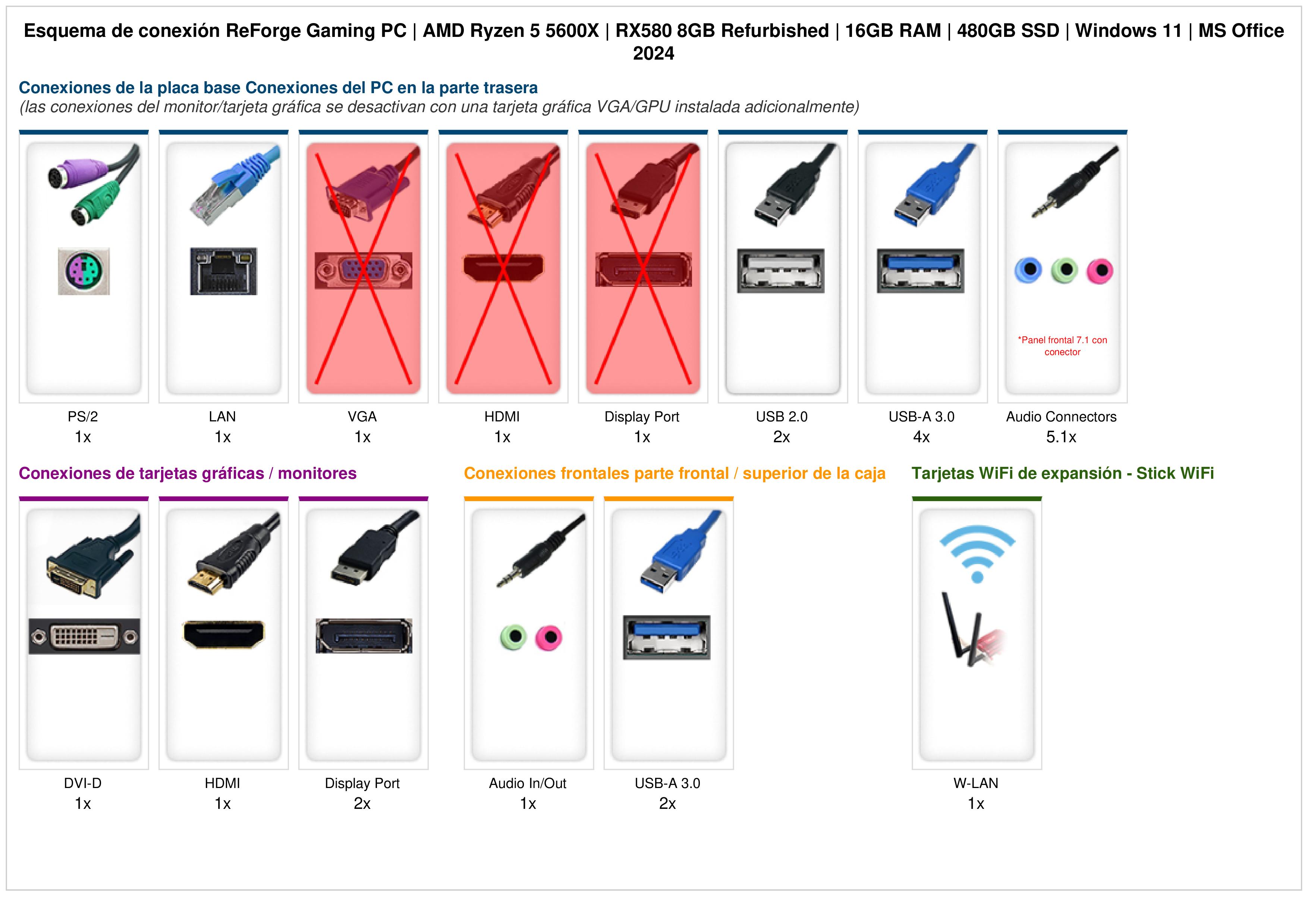 ReForge Gaming PC | AMD Ryzen 5 5600X | RX580 8GB Refurbished | 16GB RAM | 480GB SSD | Windows 11 | MS Office 2024 ReForge Gaming PC | AMD Ryzen 5 5600X | RX580 8GB Refurbished | 16GB RAM | 480GB SSD | Windows 11 | MS Office 2024
