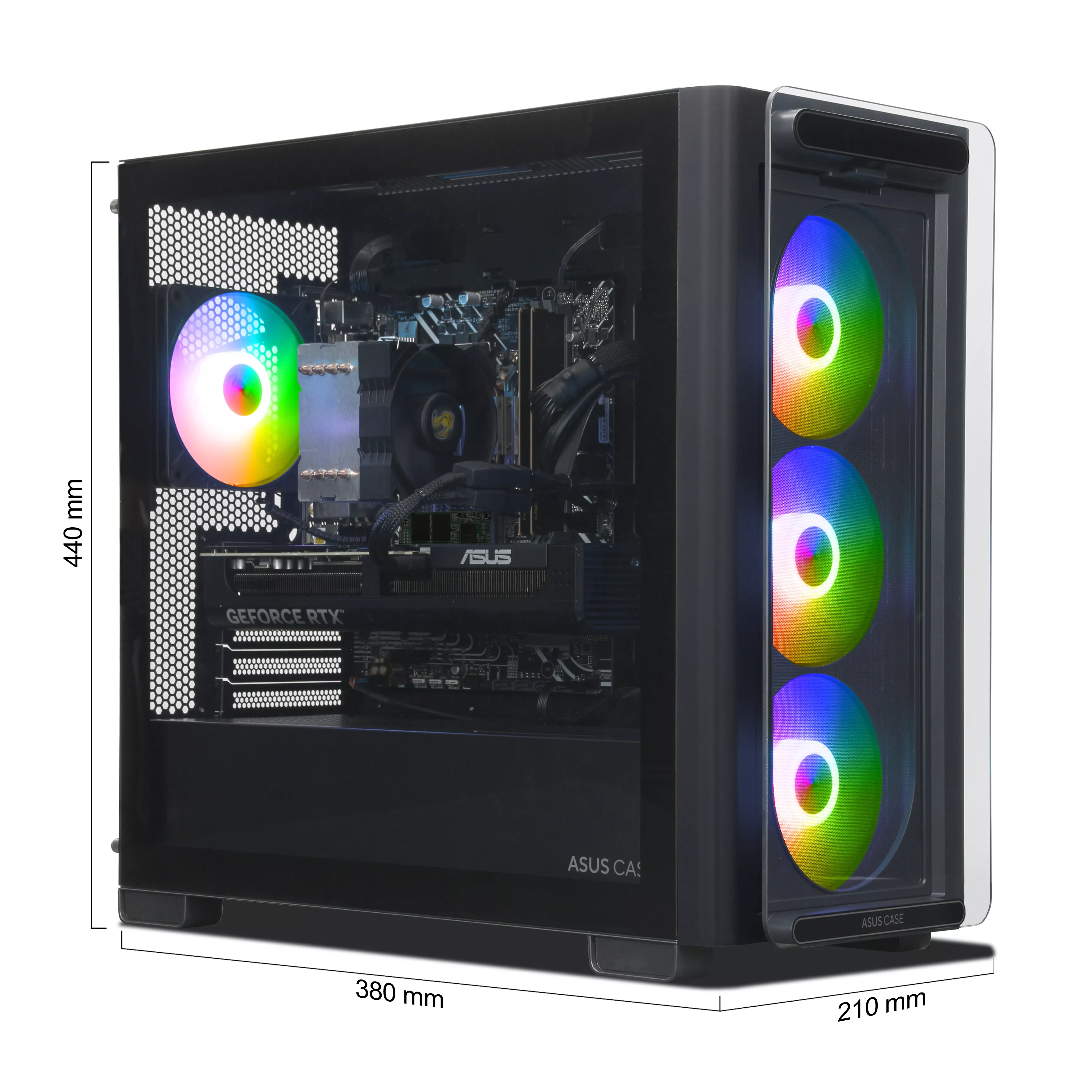 ASUS FORGED Gaming PC | Intel Core i7-13700F | Nvidia GeForce RTX 5070 12GB | 32GB DDR5 RAM | 1TB NVMe SSD | Windows 11 | WLAN & Bluetooth | Libre Office