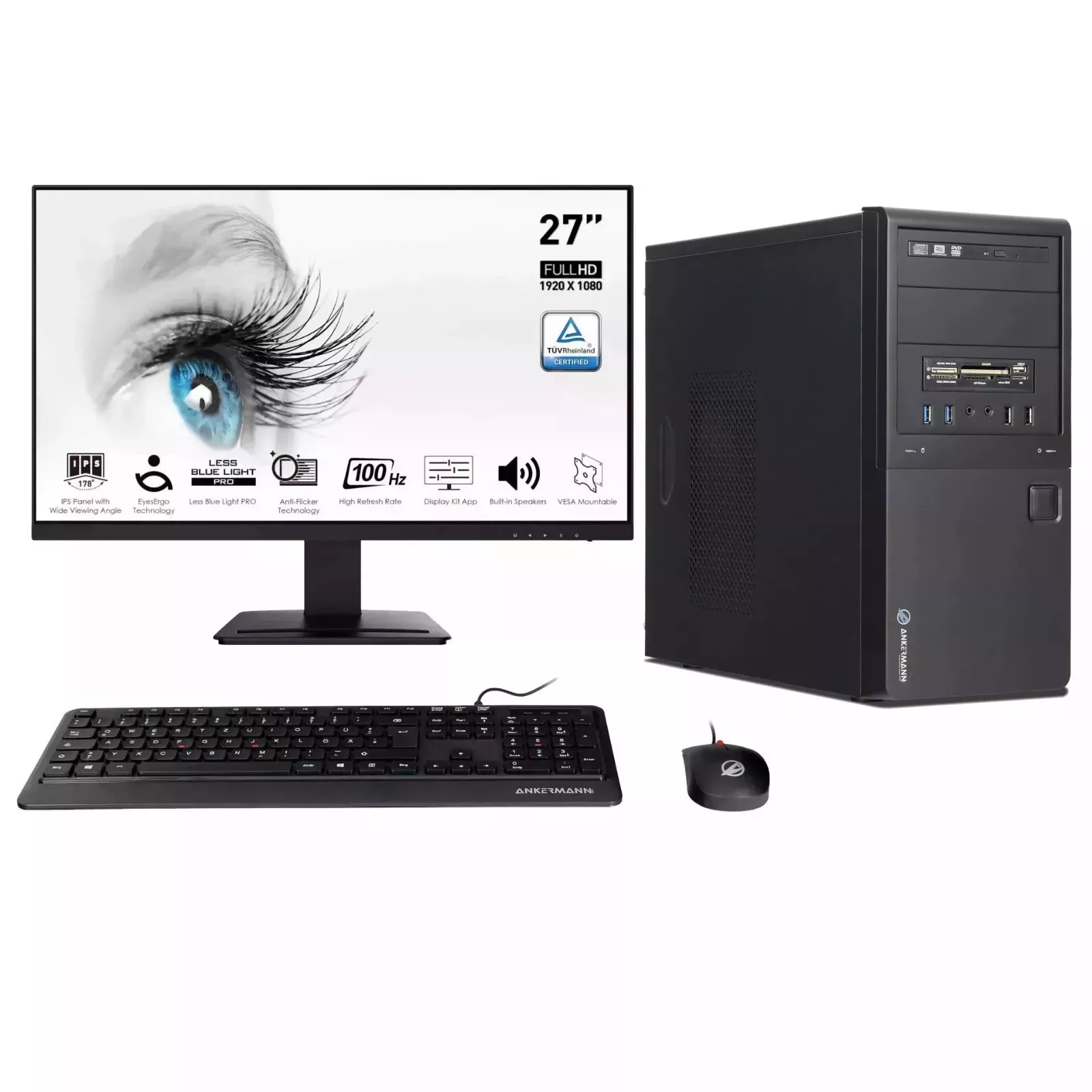 Business Office Work Bundle | Intel Core i5-6500 | 16GB RAM | 480GB SSD | Windows 10 | 27" Monitor | Mouse & Keyboard | Libre Office