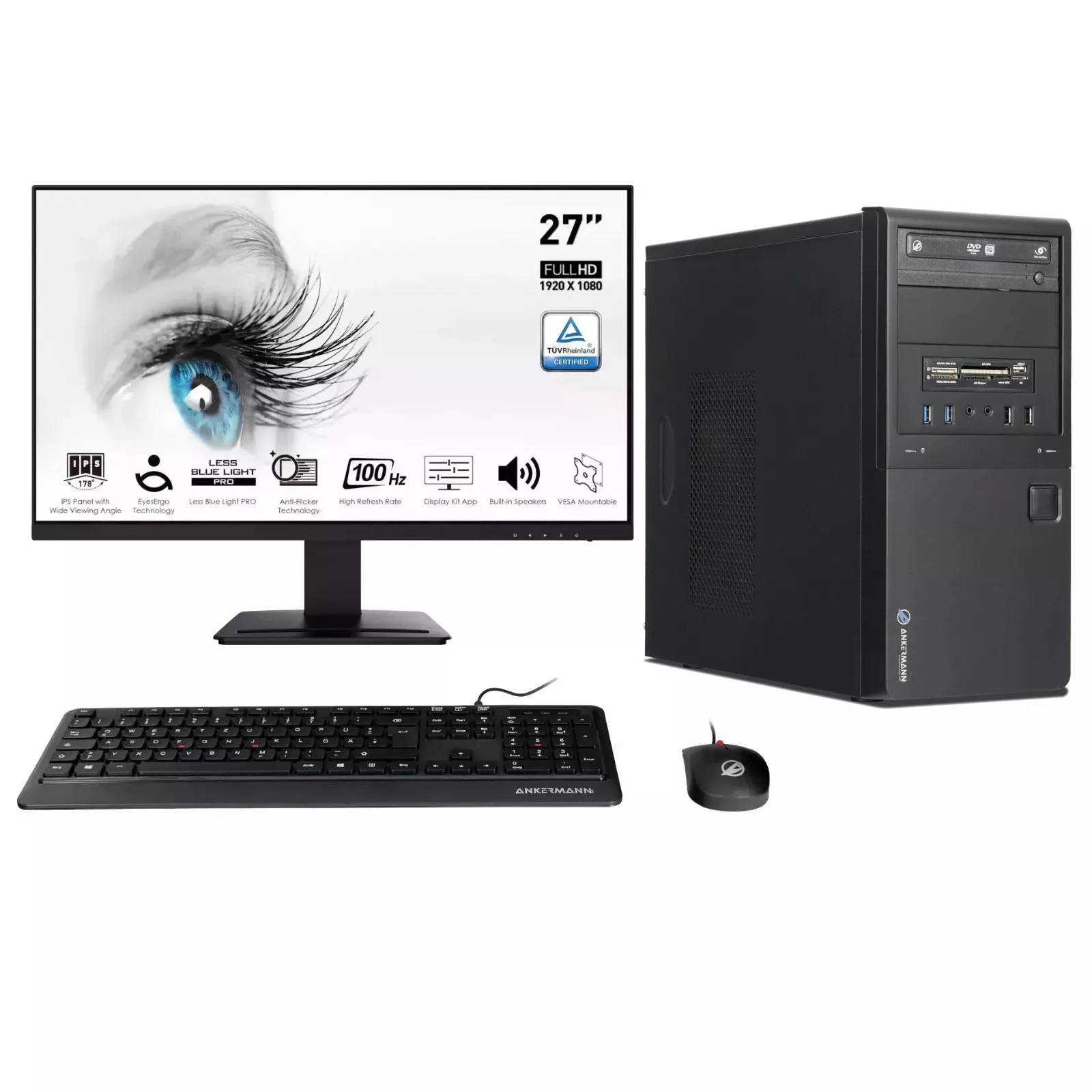 Business Office Work Bundle | Intel Core i5-6500 | 16GB RAM | 480GB SSD | Windows 11 | 27" Monitor | Maus & Tastatur | Libre Office