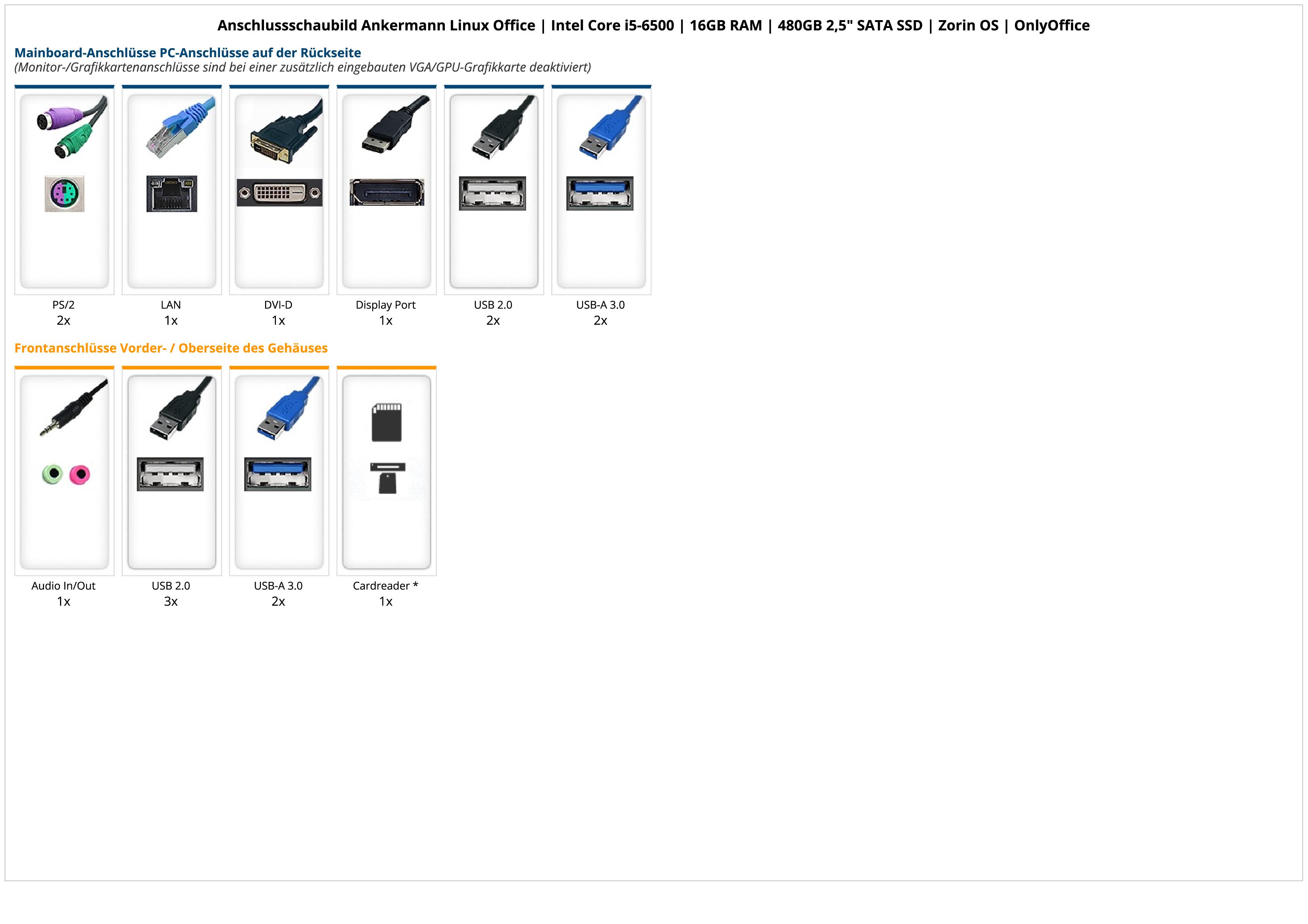Ankermann Linux Office | Intel Core i5-6500 | 16GB DDR4 | 480GB SSD | Zorin OS | OnlyOffice Ankermann Linux Office | Intel Core i5-6500 | 16GB DDR4 | 480GB SSD | Zorin OS | OnlyOffice
