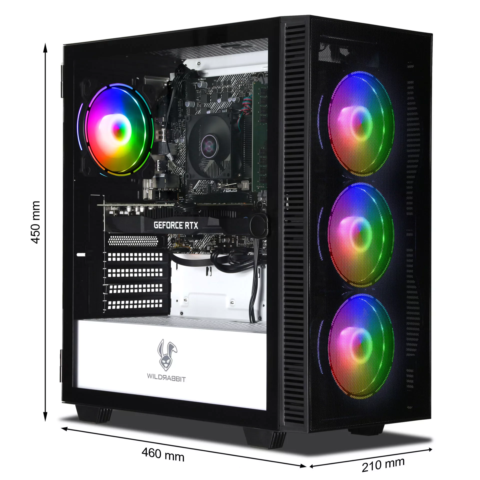 Business Office Work Gaming V3 | AMD Ryzen 5 5500 | Nvidia GeForce RTX 3050 6GB | 16GB RAM | 1TB NVMe SSD | Windows 11 | WLAN | Libre Office