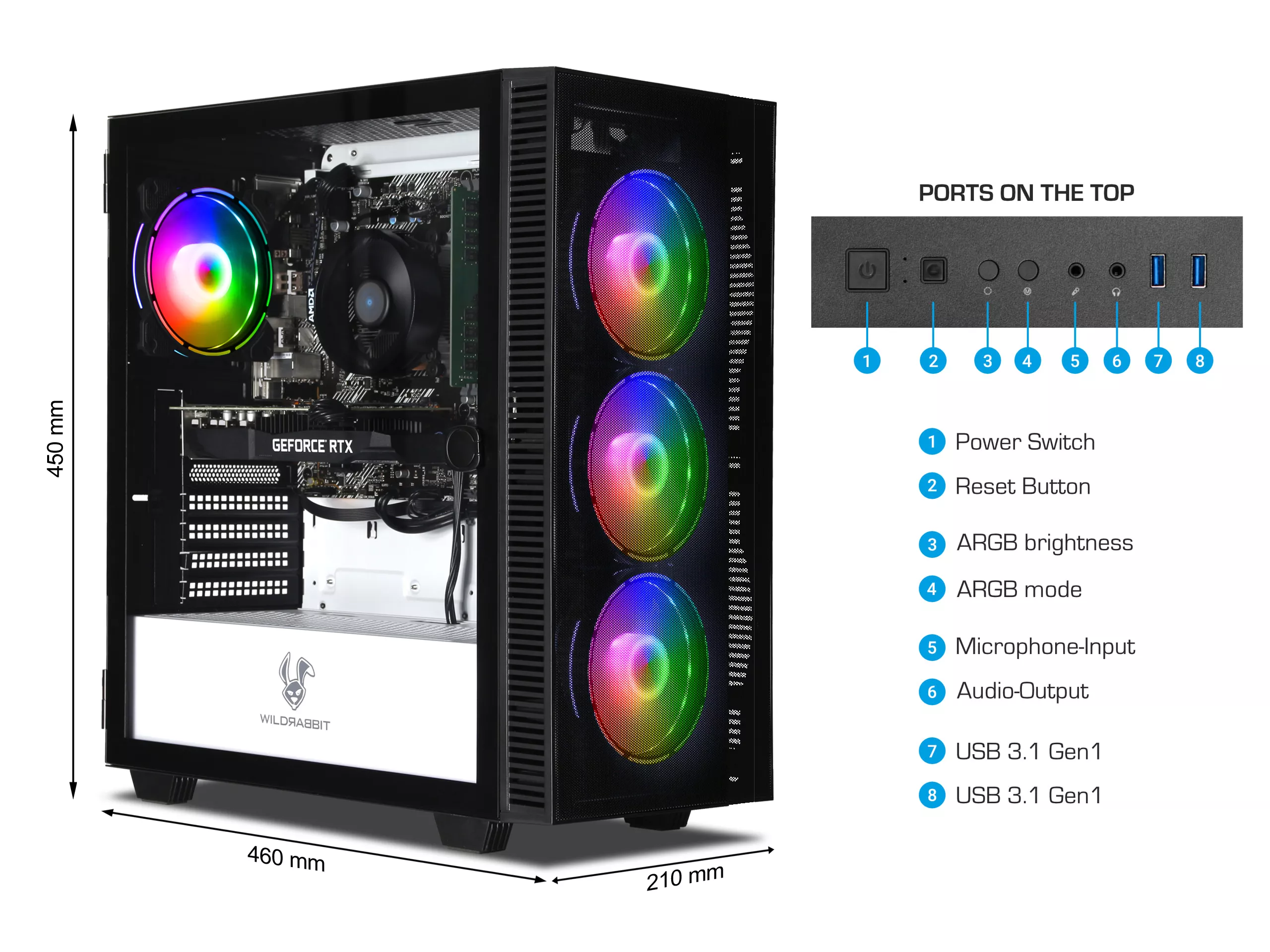 Business Gaming V3 | AMD Ryzen 5 5500 | Nvidia GeForce RTX 3050 6Go | 16Go RAM | 1To NVMe SSD | Windows 11 | WiFi | Libre Office