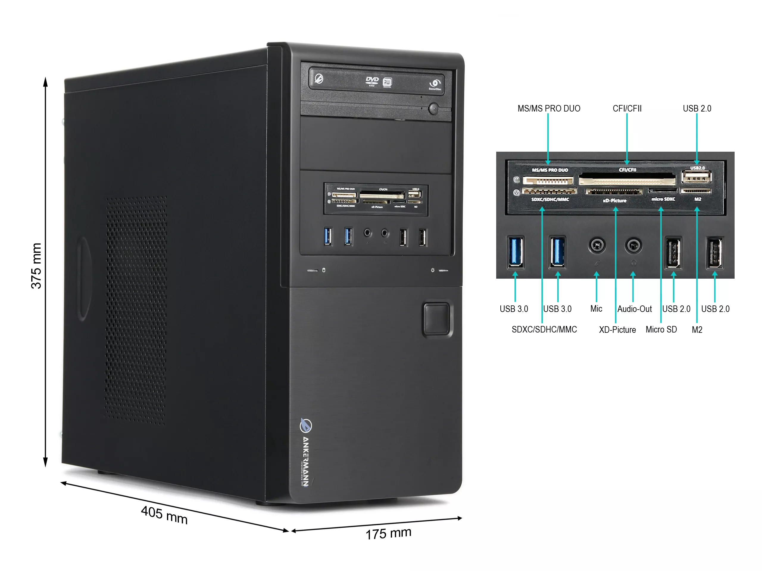 Office komplett PC Büro | Intel Core i5-8500 | 16GB RAM | 1TB NVMe SSD | Windows 11 | WLAN | 27" Monitor | Maus & Tastatur | MS Office 2024