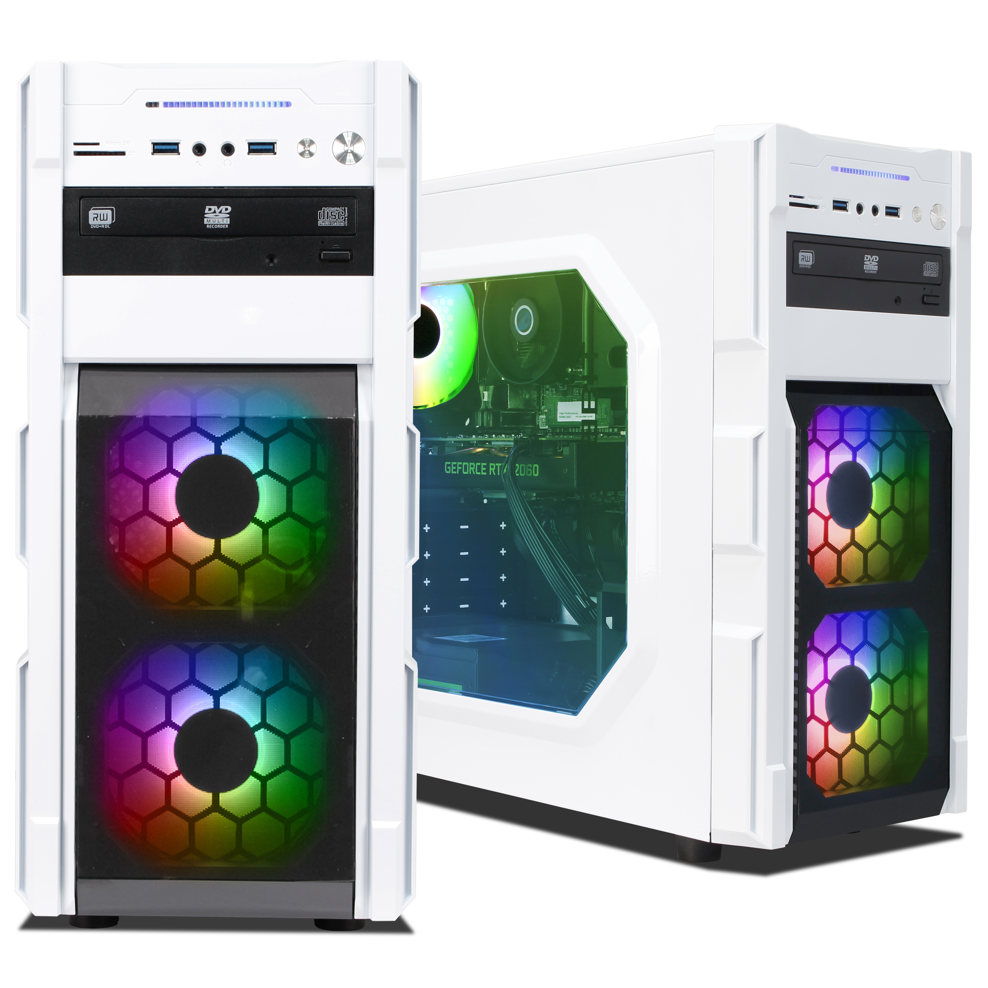 Business Office Game White | Intel Core i7-8700 | Nvidia GeForce RTX 2060 6 GB | 16GB RAM | 500GB NVMe SSD | Windows 11 | WLAN | Libre Office Business Office Game White | Intel Core i7-8700 | Nvidia GeForce RTX 2060 6 GB | 16GB RAM | 500GB NVMe SSD | Windows 11 | WLAN | Libre Office