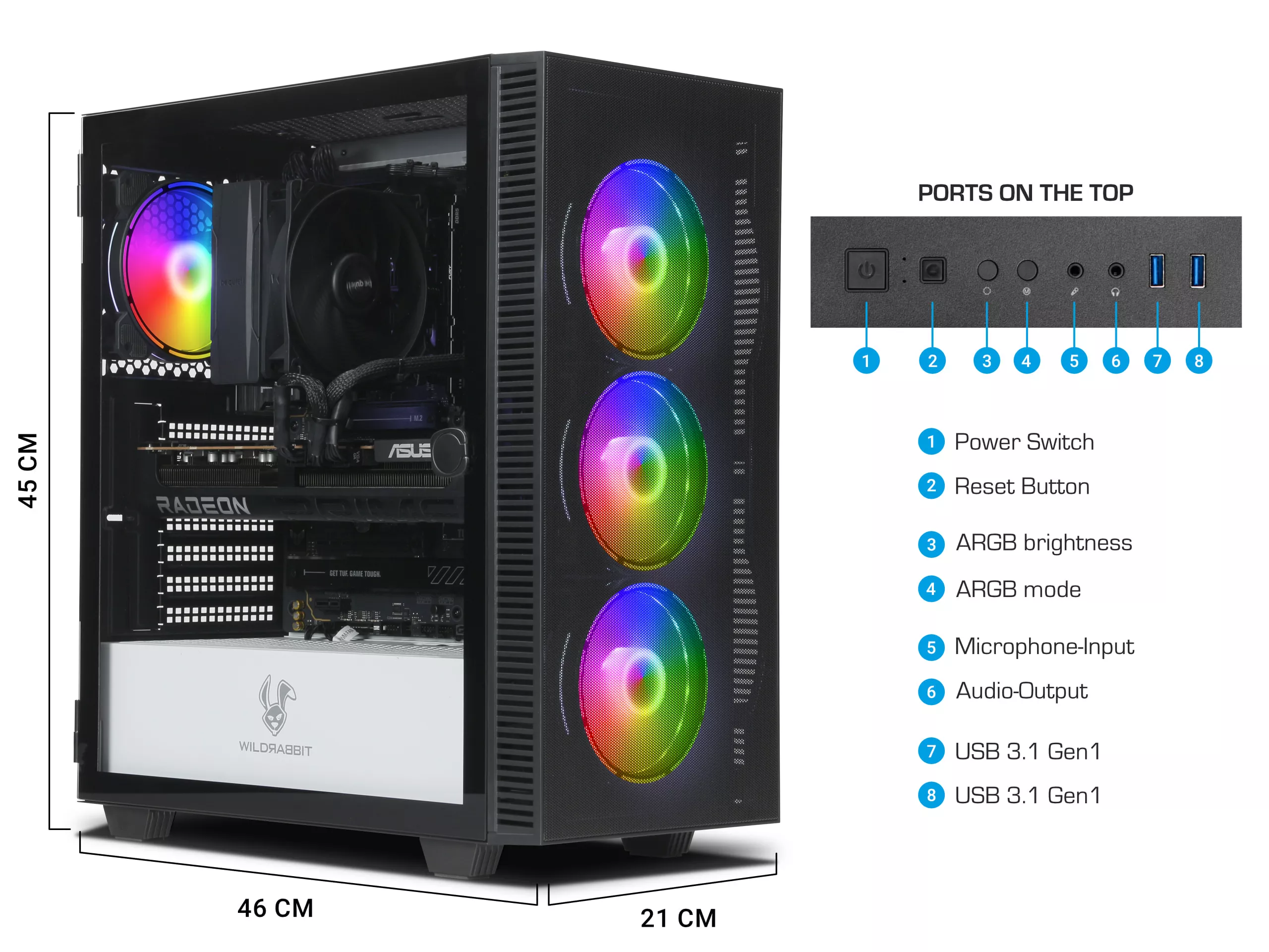 AMD Gamer PC | Ryzen 7 7800X3D | Radeon RX 9070 XT 16GB | 32GB DDR5 RAM | 2TB NVMe SSD | Windows 11 | WLAN & Bluetooth