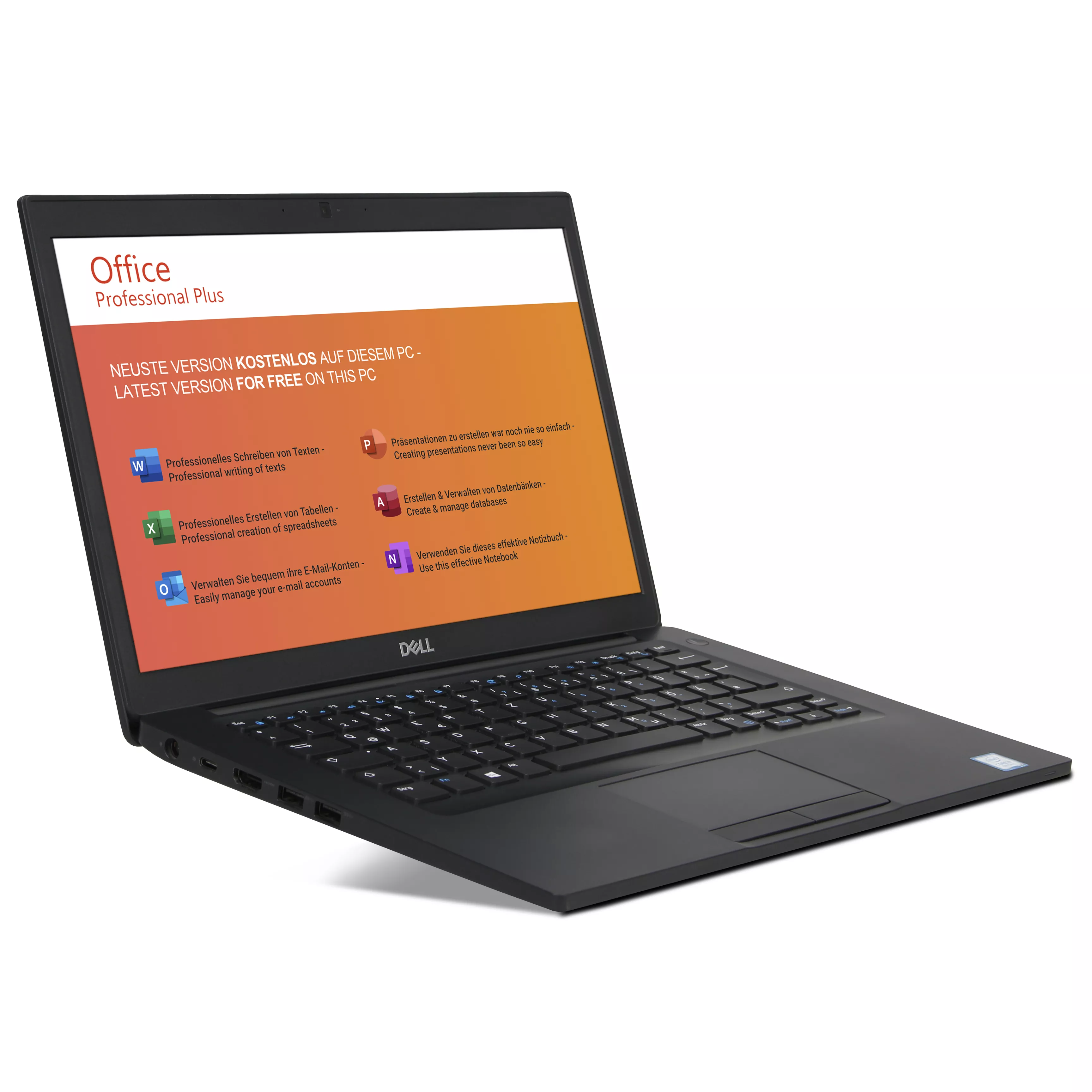 DELL Latitude 7490 Refurbished | 16GB RAM | 1TB NVMe SSD | Intel Core i5-8250U | 14" Full HD Display | Windows 11 Pro | WLAN & Bluetooth | MS Office 2024