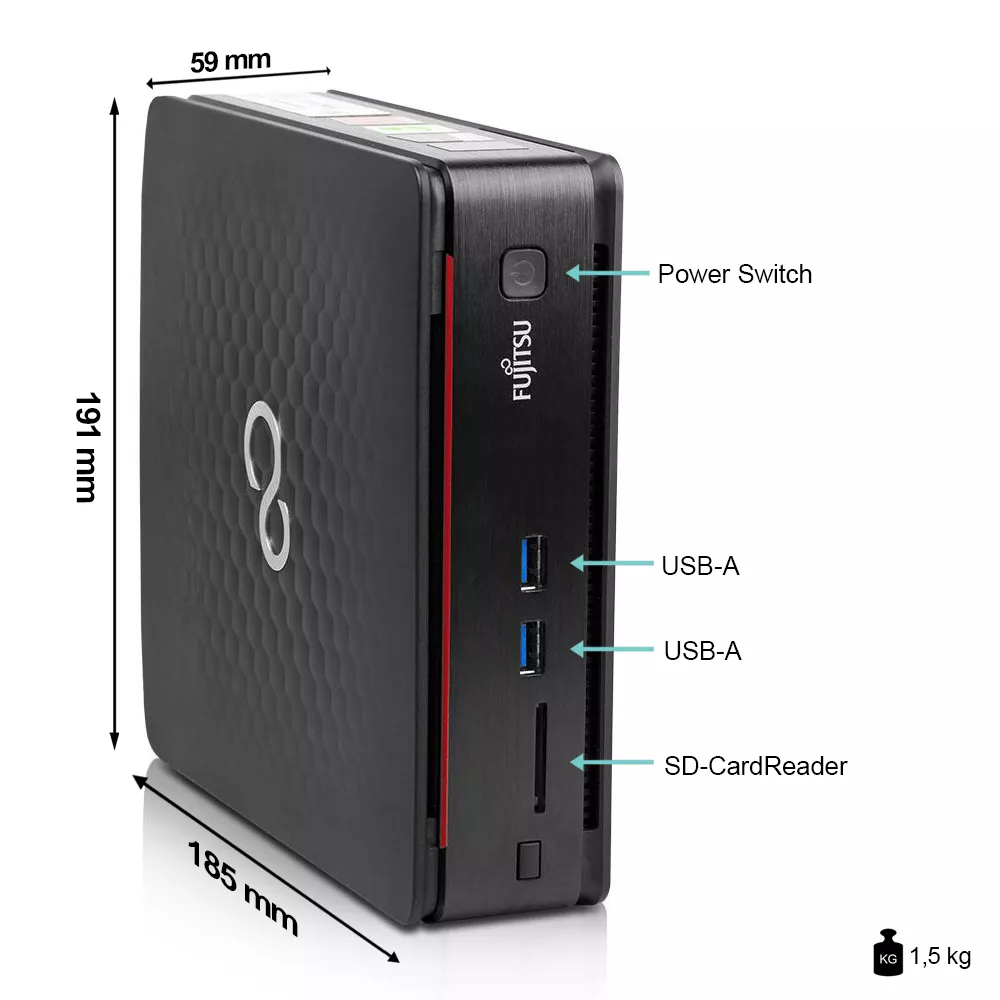 Fujitsu Esprimo Q920 Linux Mini PC | 8GB RAM | 480GB SSD | Zorin OS | Intel Core i5-4590T | OnlyOffice