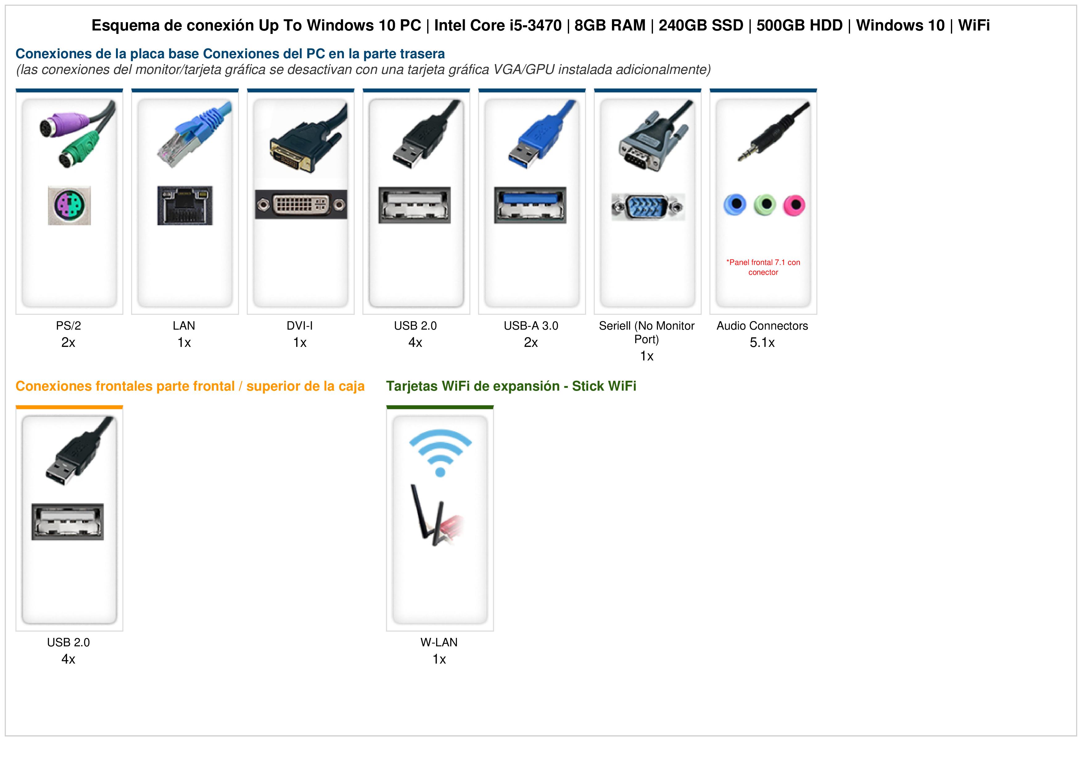 Up To Windows 10 PC | Intel Core i5-3470 | 8GB RAM | 240GB SSD | 500GB HDD | Windows 10 | WiFi Up To Windows 10 PC | Intel Core i5-3470 | 8GB RAM | 240GB SSD | 500GB HDD | Windows 10 | WiFi