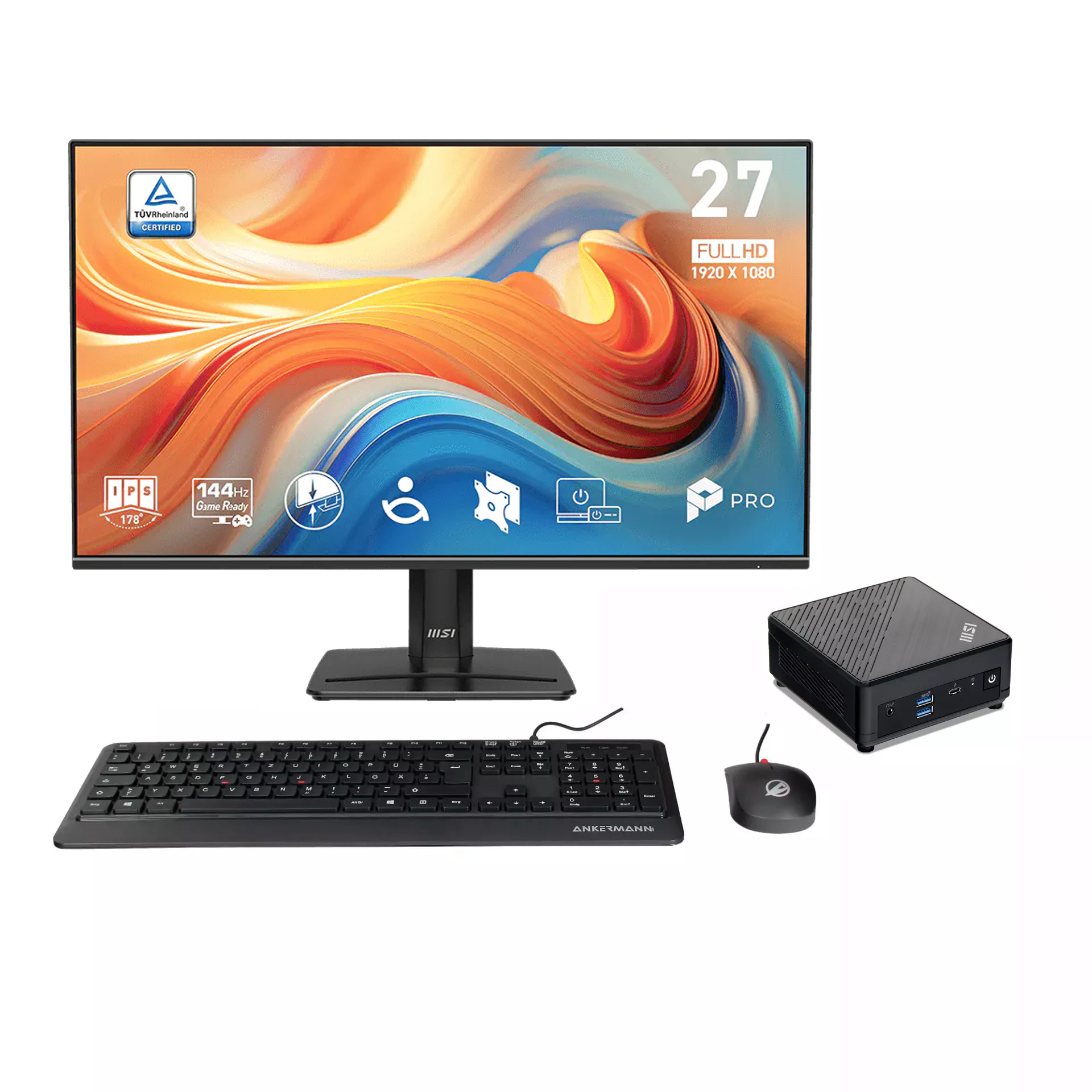 Office Cubi V3 Bundle | 16GB RAM | 1TB NVMe SSD | Windows 11 | Intel Core i7-1255U | WLAN & Bluetooth | MSI PRO MP 27" E14A Full-HD Monitor | Maus & Tastatur | MS Office 2024 Office Cubi V3 Bundle | 16GB RAM | 1TB NVMe SSD | Windows 11 | Intel Core i7-1255U | WLAN & Bluetooth | MSI PRO MP 27" E14A Full-HD Monitor | Maus & Tastatur | MS Office 2024