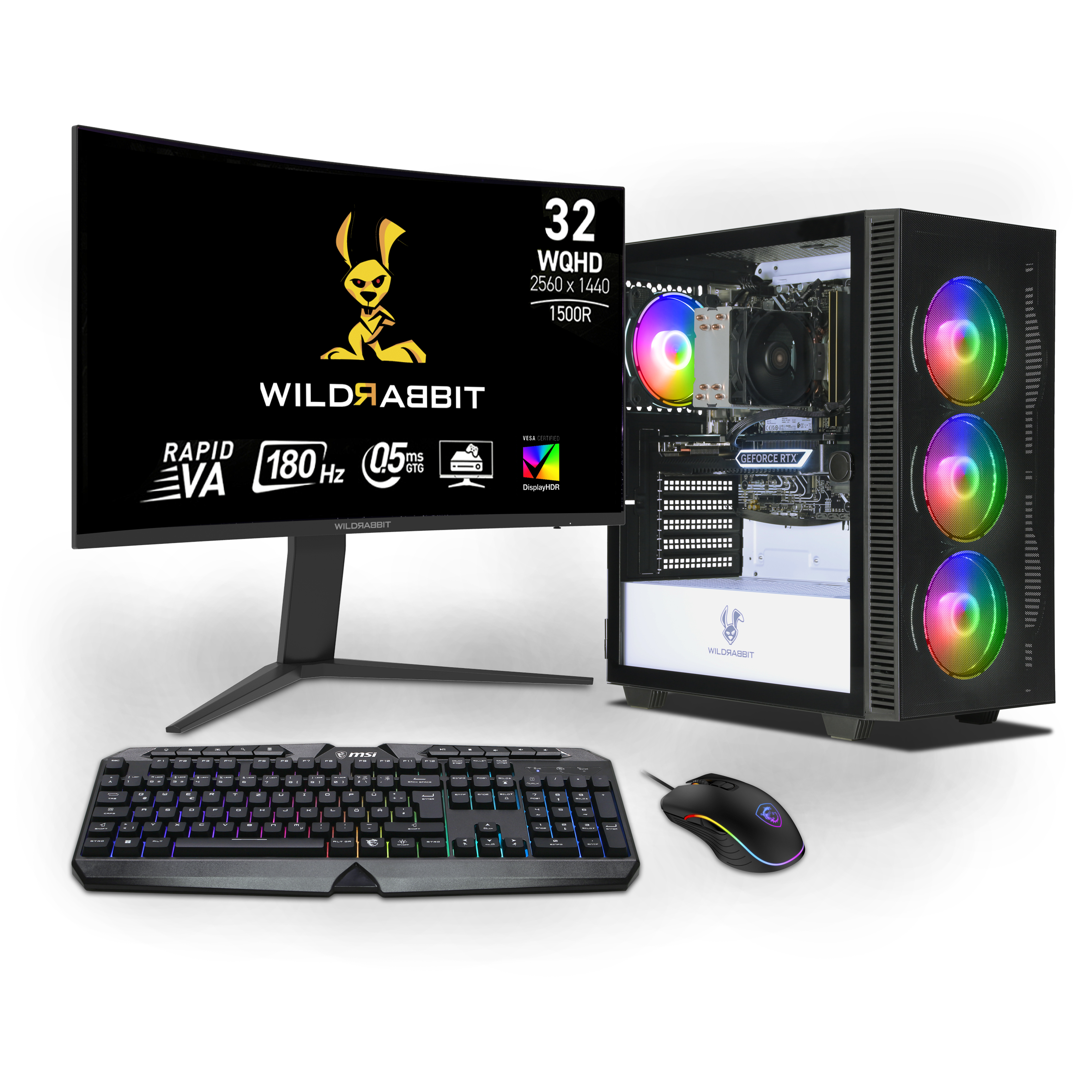 Aero Gaming Bundle | Intel Core i7-13700F | Nvidia GeForce RTX 5070 12GB | 32GB DDR5 RAM | 1TB NVMe SSD | Windows 11 | WiFi & Bluetooth | Wildrabbit GMX 32" WQHD LCD Gaming Monitor | MSI RGB German keyboard | MSI Forge Mouse | Libre Office Aero Gaming Bundle | Intel Core i7-13700F | Nvidia GeForce RTX 5070 12GB | 32GB DDR5 RAM | 1TB NVMe SSD | Windows 11 | WiFi & Bluetooth | Wildrabbit GMX 32" WQHD LCD Gaming Monitor | MSI RGB German keyboard | MSI Forge Mouse | Libre Office