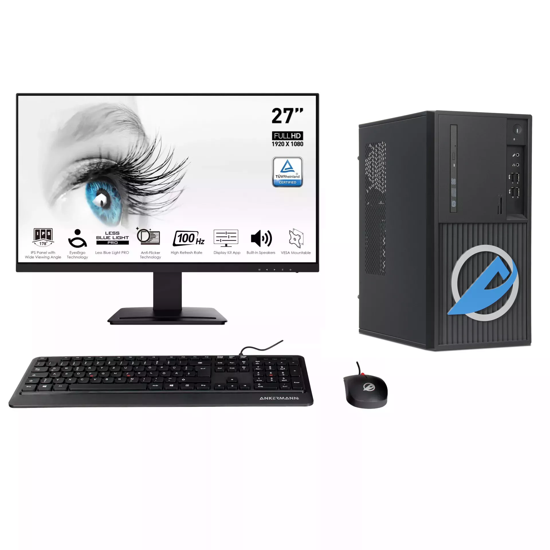 Business Office Work Bundle | Intel Core i5-6500 | 16GB RAM | 480GB SSD | Windows 11 | Monitor de 27" | Ratón & teclado | Libre Office