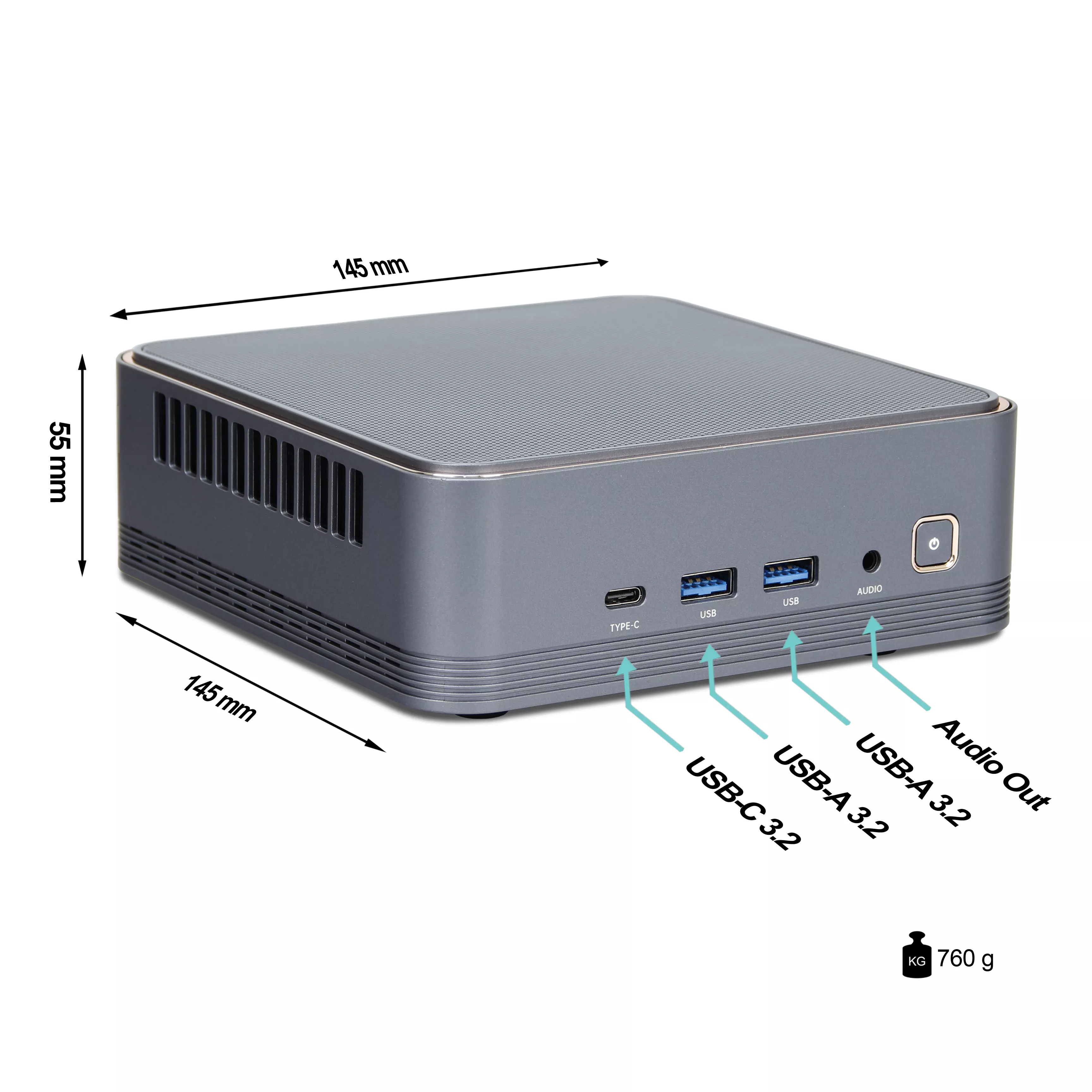 Ankermann ShadowCube | 32GB RAM | 1TB NVMe SSD | Windows 11 | Intel Core i9 - 12900H | WLAN & Bluetooth | MS Office 2024