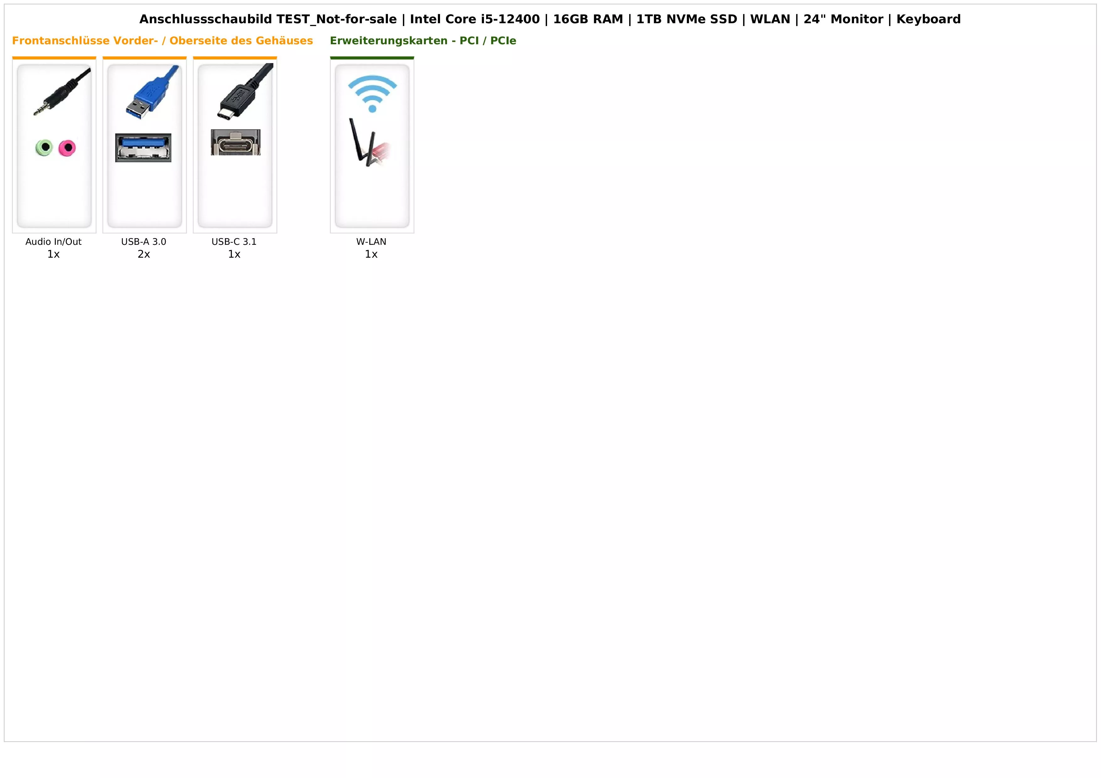 TEST_Not-for-sale | Intel Core i5-12400 | 16GB RAM | 1TB NVMe SSD | WLAN | 24" Monitor | Keyboard