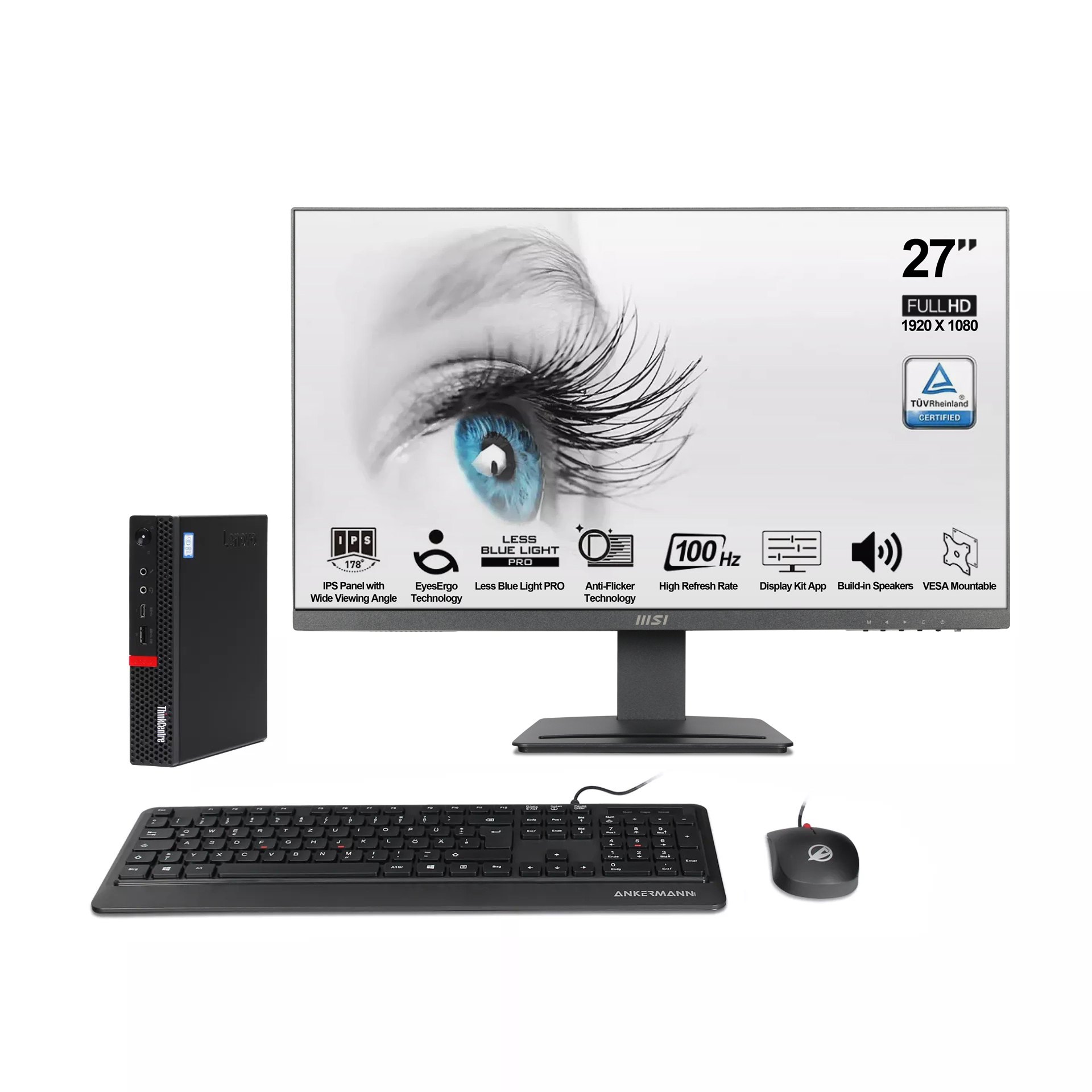 ThinkCentre M720q i5 Mini PC Complete Set | 16GB RAM | 1TB NVMe SSD | Windows 11 | Intel Core i5-8400T | 27" Monitor | Mouse & Keyboard | MS Office 2024 ThinkCentre M720q i5 Mini PC Complete Set | 16GB RAM | 1TB NVMe SSD | Windows 11 | Intel Core i5-8400T | 27" Monitor | Mouse & Keyboard | MS Office 2024
