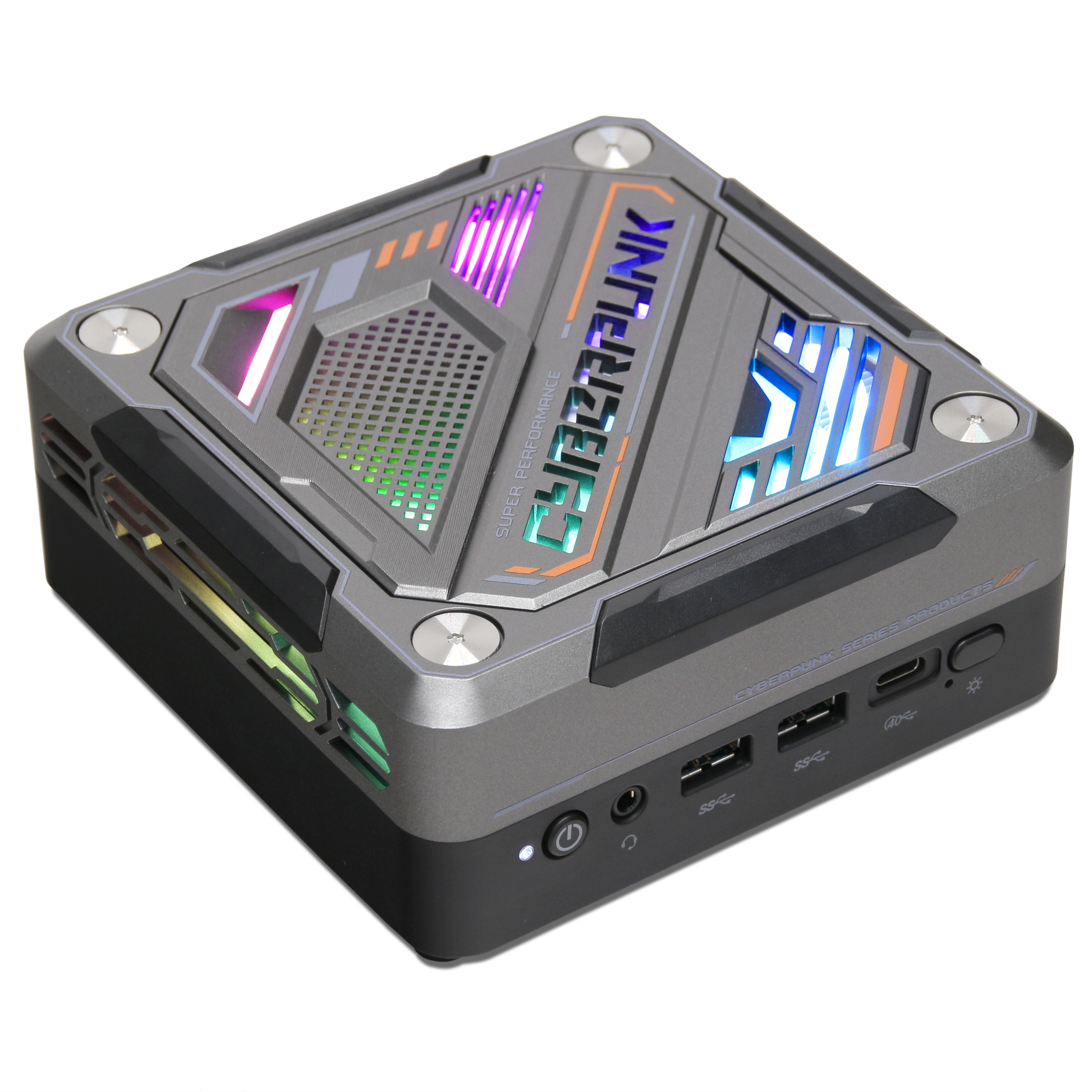 Ankermann Cyberpunk RGB Mini PC | 32GB DDR5 RAM | 1TB NVMe SSD | Windows 11 | AMD Ryzen 7 - 7840HS | WiFi & Bluetooth | MS Office 2024