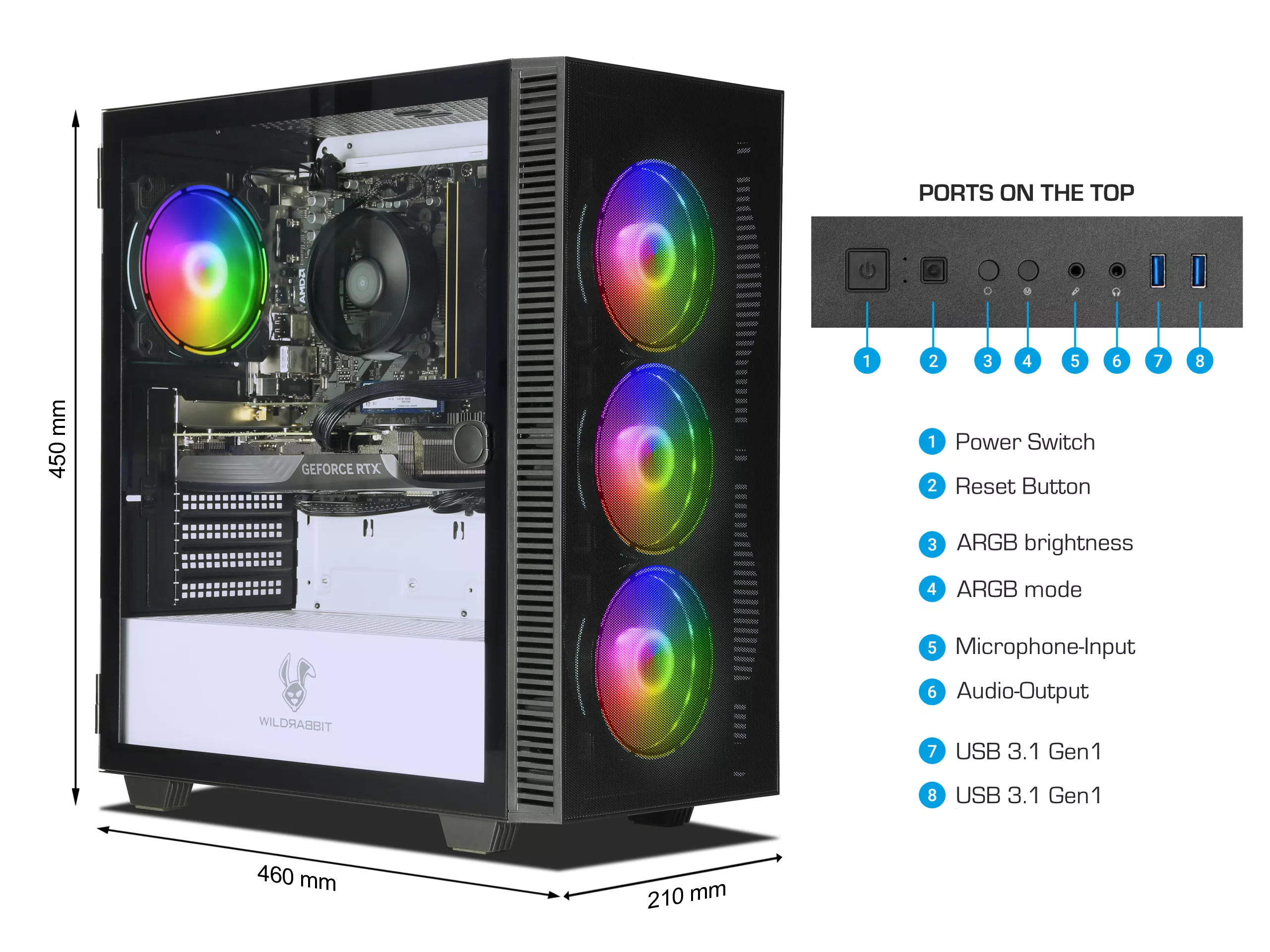 Ankermann Ryzen Gaming Bundle | AMD Ryzen 7 8700F | Nvidia GeForce RTX 5070 12GB | 32GB DDR5 RAM | 1TB NVMe SSD | Windows 11 | WiFi | MSI MAG 32" Curved WQHD Gaming Monitor | MSI Forge Mouse | MSI RGB German keyboard | Libre Office