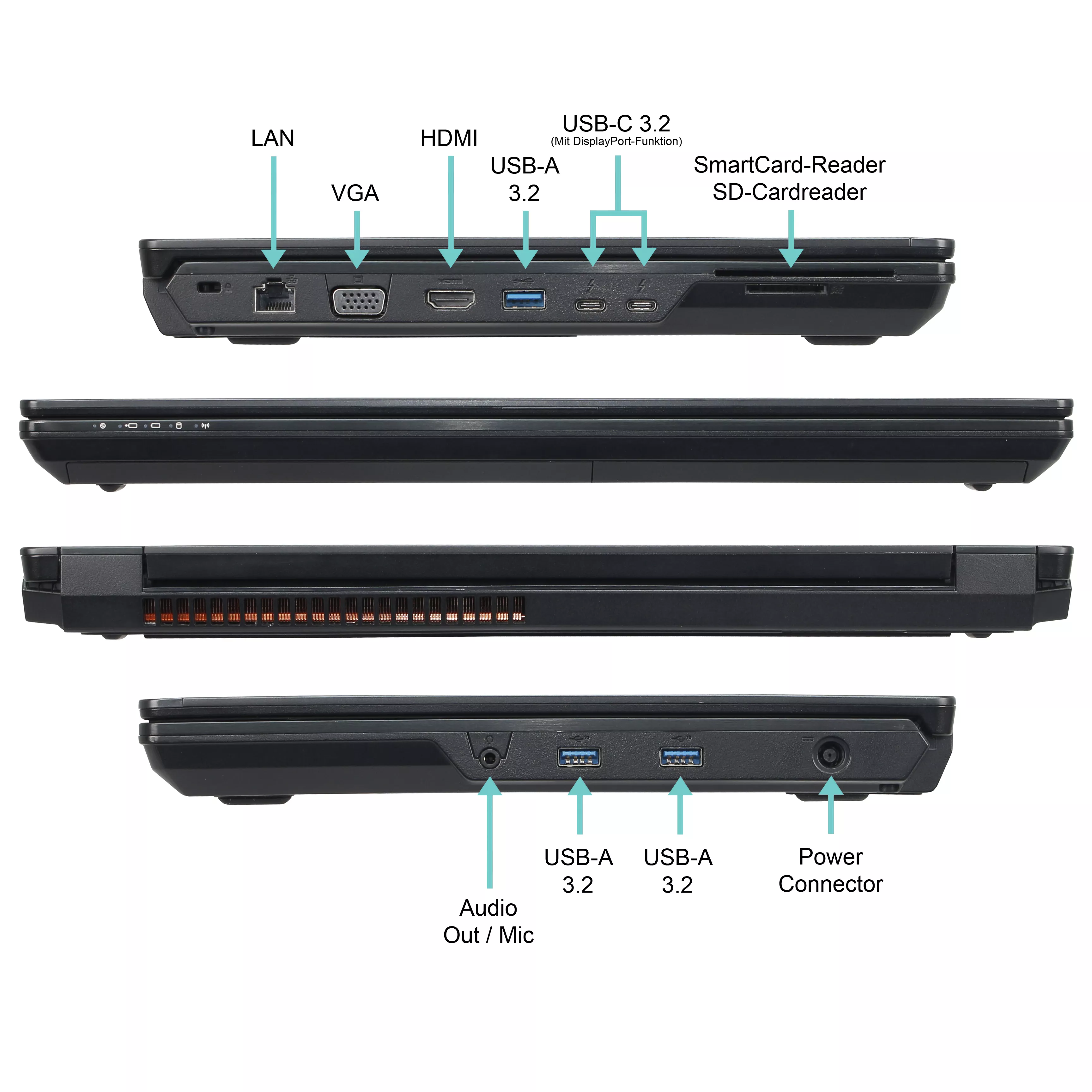 Fujitsu Celsius H7510 CAD Workstation Refurbished | 32GB RAM | 512GB NVMe SSD | 1TB NVMe SSD | Intel Core i7-10850H | 15.6" Full HD Display | NVIDIA Quadro T1000 4GB | Windows 11 Pro | WLAN & BT | MS Office 2024