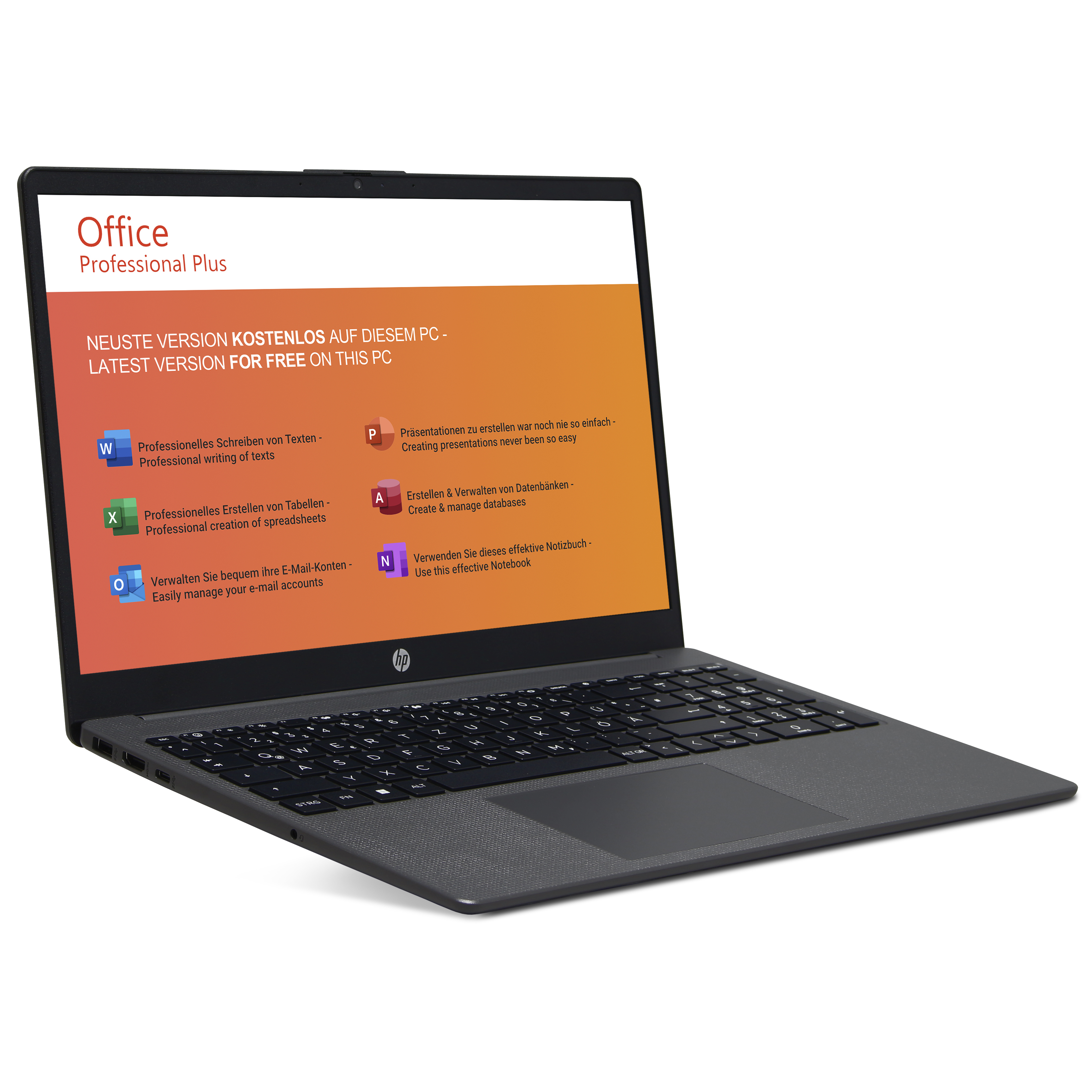 HP 250 G10 Dark Ash | 16GB RAM | 512GB NVMe SSD | Intel Core i7-1355U | 15.6" Full HD Display | Windows 11 Pro | WLAN / BT | MS Office 2024 HP 250 G10 Dark Ash | 16GB RAM | 512GB NVMe SSD | Intel Core i7-1355U | 15.6" Full HD Display | Windows 11 Pro | WLAN / BT | MS Office 2024