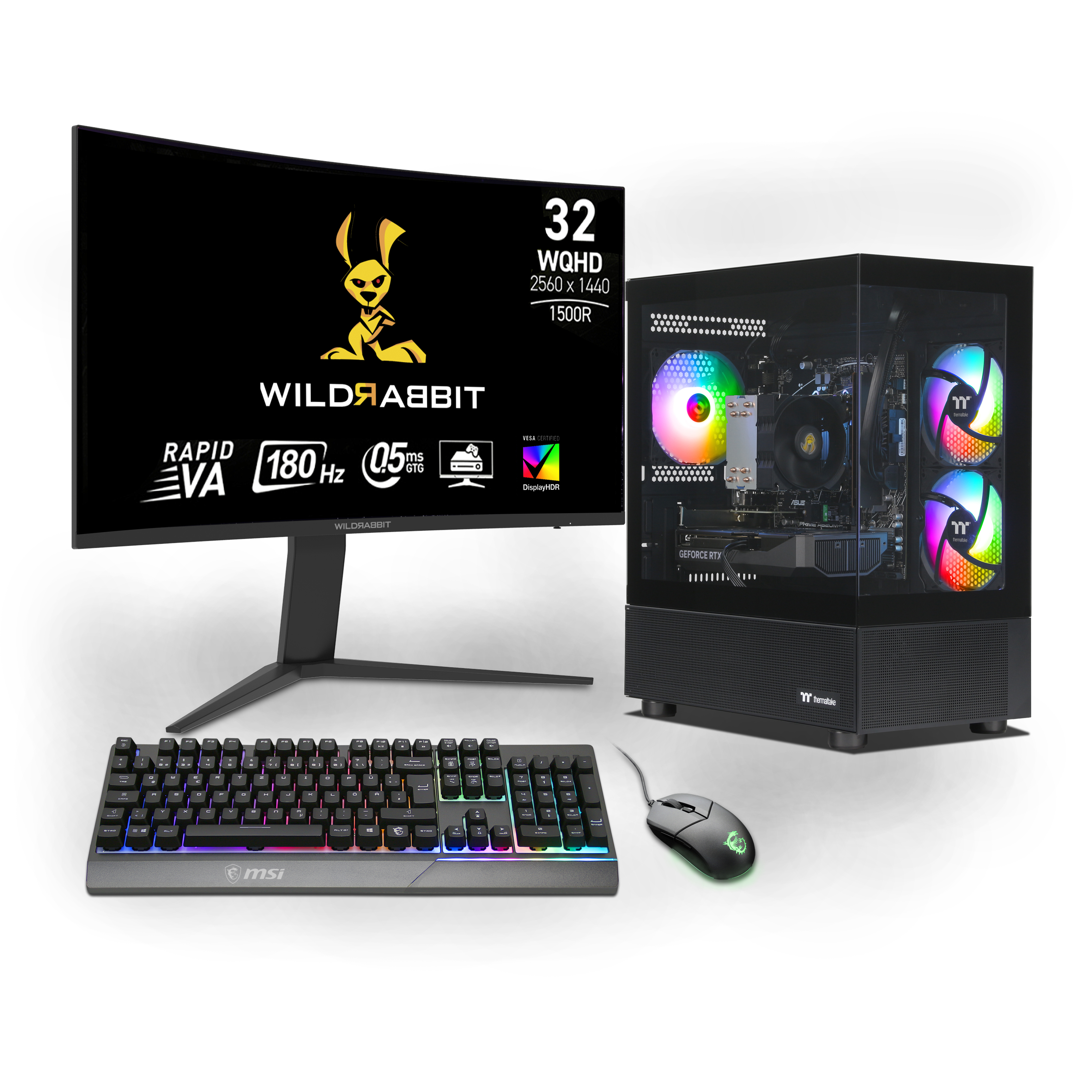 Thermal Gaming Bundle | AMD Ryzen 7 8700F | Nvidia GeForce RTX 5060 Ti 16GB | 16GB DDR5 RAM | 1TB NVMe SSD | Windows 11 | WiFi | Wildrabbit GMX 32" WQHD LCD Gaming Monitor | MSI VIGOR GK30 Combo | Libre Office Thermal Gaming Bundle | AMD Ryzen 7 8700F | Nvidia GeForce RTX 5060 Ti 16GB | 16GB DDR5 RAM | 1TB NVMe SSD | Windows 11 | WiFi | Wildrabbit GMX 32" WQHD LCD Gaming Monitor | MSI VIGOR GK30 Combo | Libre Office