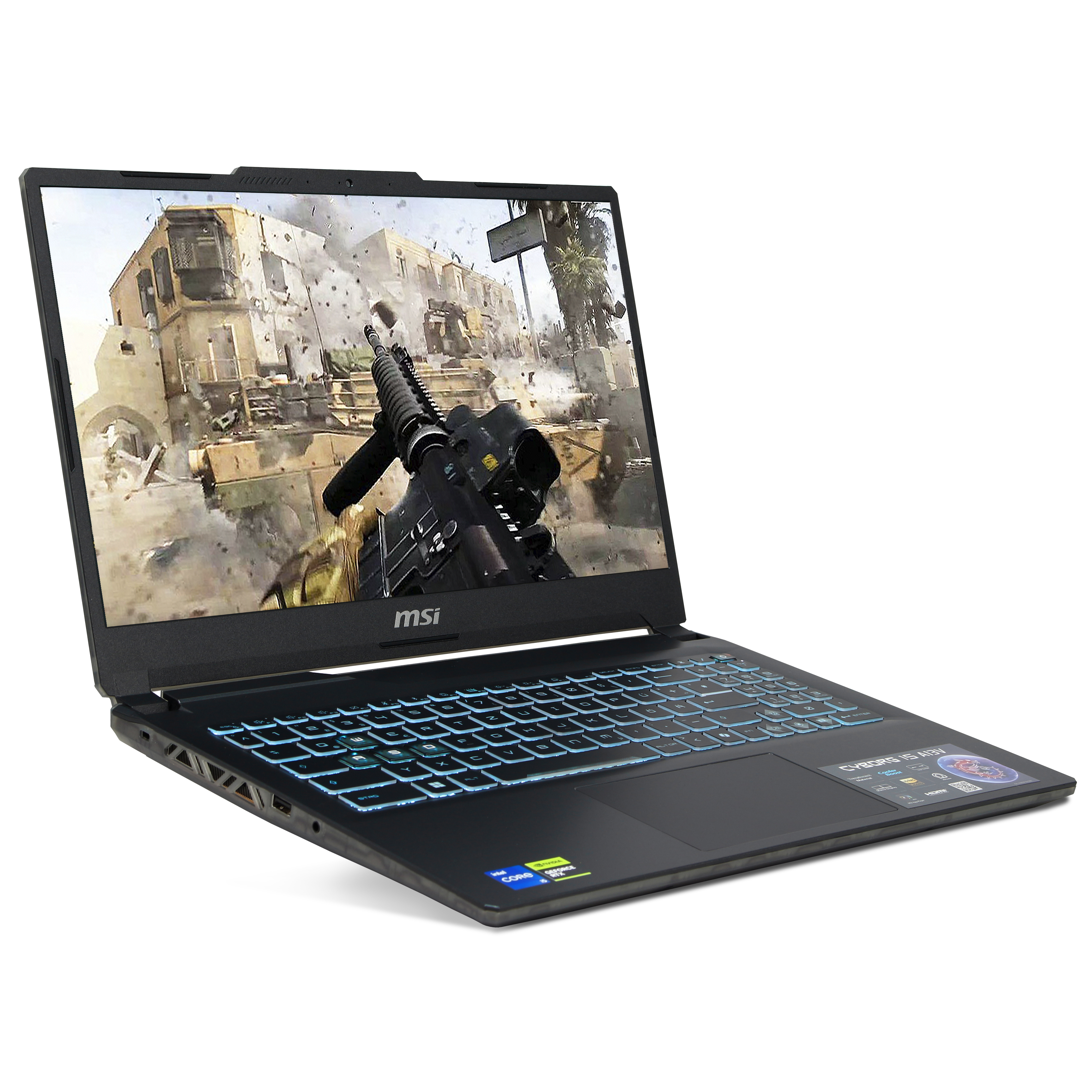 MSI Cyborg 15 A13VE-888 Gaming | 16GB DDR5 RAM | 512GB NVMe SSD | Intel Core i5-13420H | 15.6" Full HD LED Display | Nvidia GeForce RTX 4050 6GB | Windows 11 Pro | WLAN & Bluetooth | MS Office 2024 MSI Cyborg 15 A13VE-888 Gaming | 16GB DDR5 RAM | 512GB NVMe SSD | Intel Core i5-13420H | 15.6" Full HD LED Display | Nvidia GeForce RTX 4050 6GB | Windows 11 Pro | WLAN & Bluetooth | MS Office 2024
