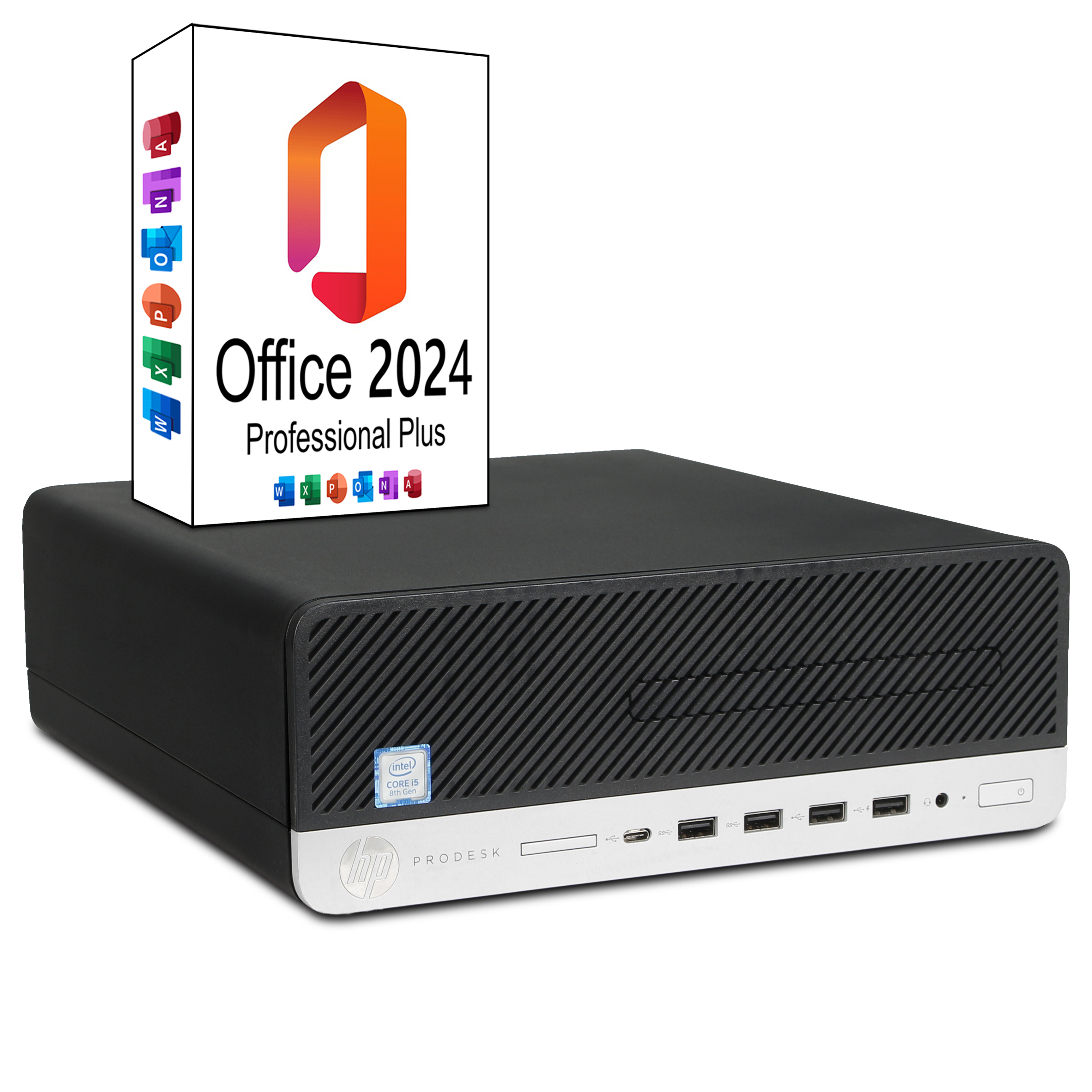HP Prodesk 600 G4 SFF 3 x DP | 16Go RAM | 480GB NVMe SSD | Windows 11 | Intel Core i7-8700 | WIFI | MS Office 2024