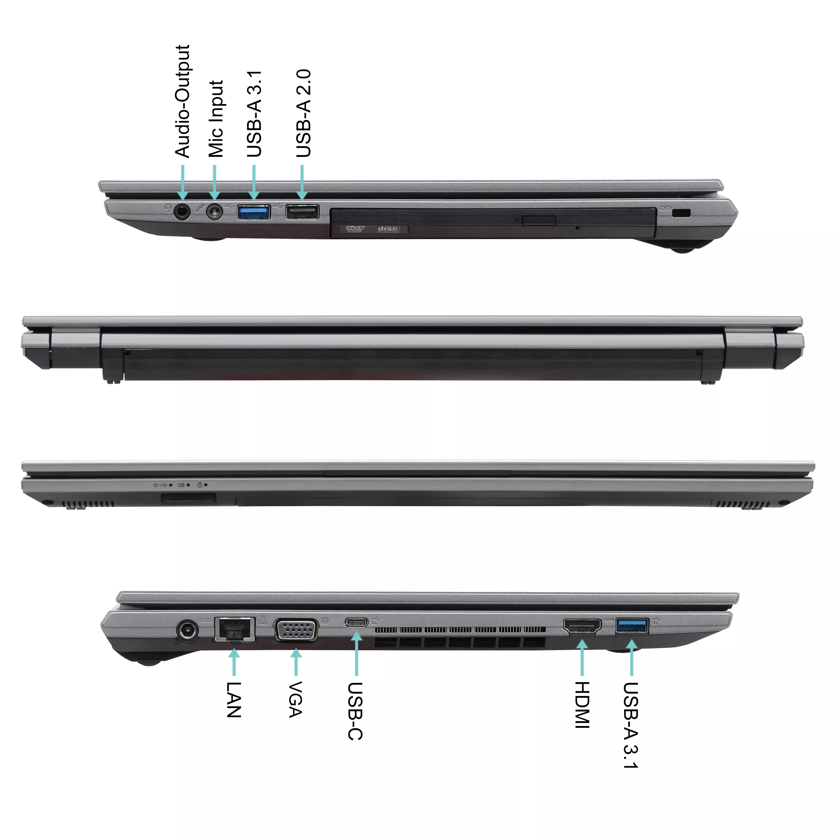 Ankermann SilverStar Office | 32GB RAM | 1TB SSD | Intel Core i7-1255U | 15.6" Full HD LED Display | Windows 11 Pro | WLAN & Bluetooth | MS Office 2024