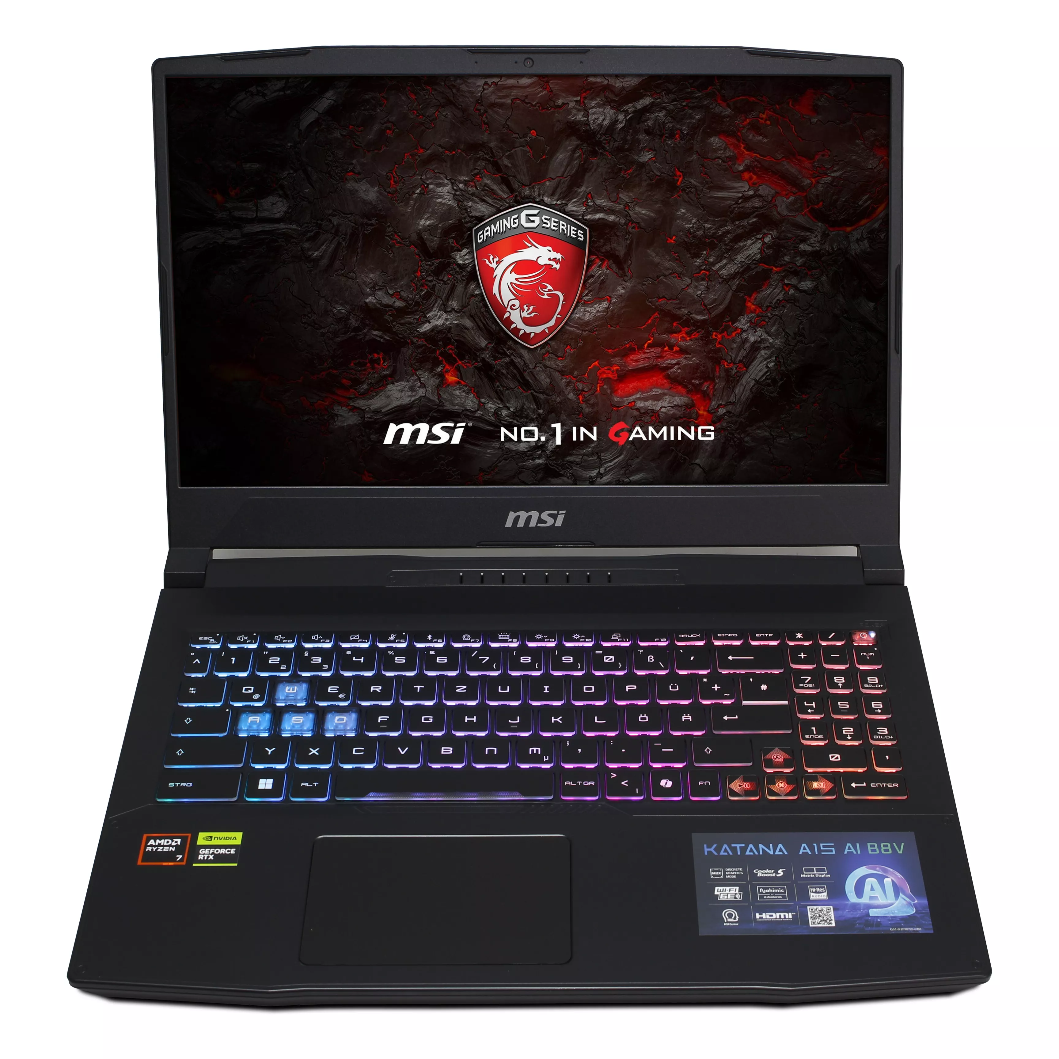 MSI Katana A15 AI B8VF-451 Gaming | 16GB DDR5 RAM | 512GB NVMe SSD | AMD Ryzen 7 8845HS | 15.6" Full HD LED Display | Nvidia GeForce RTX 4060 8GB | Windows 11 Pro | WiFi & Bluetooth | MS Office 2024
