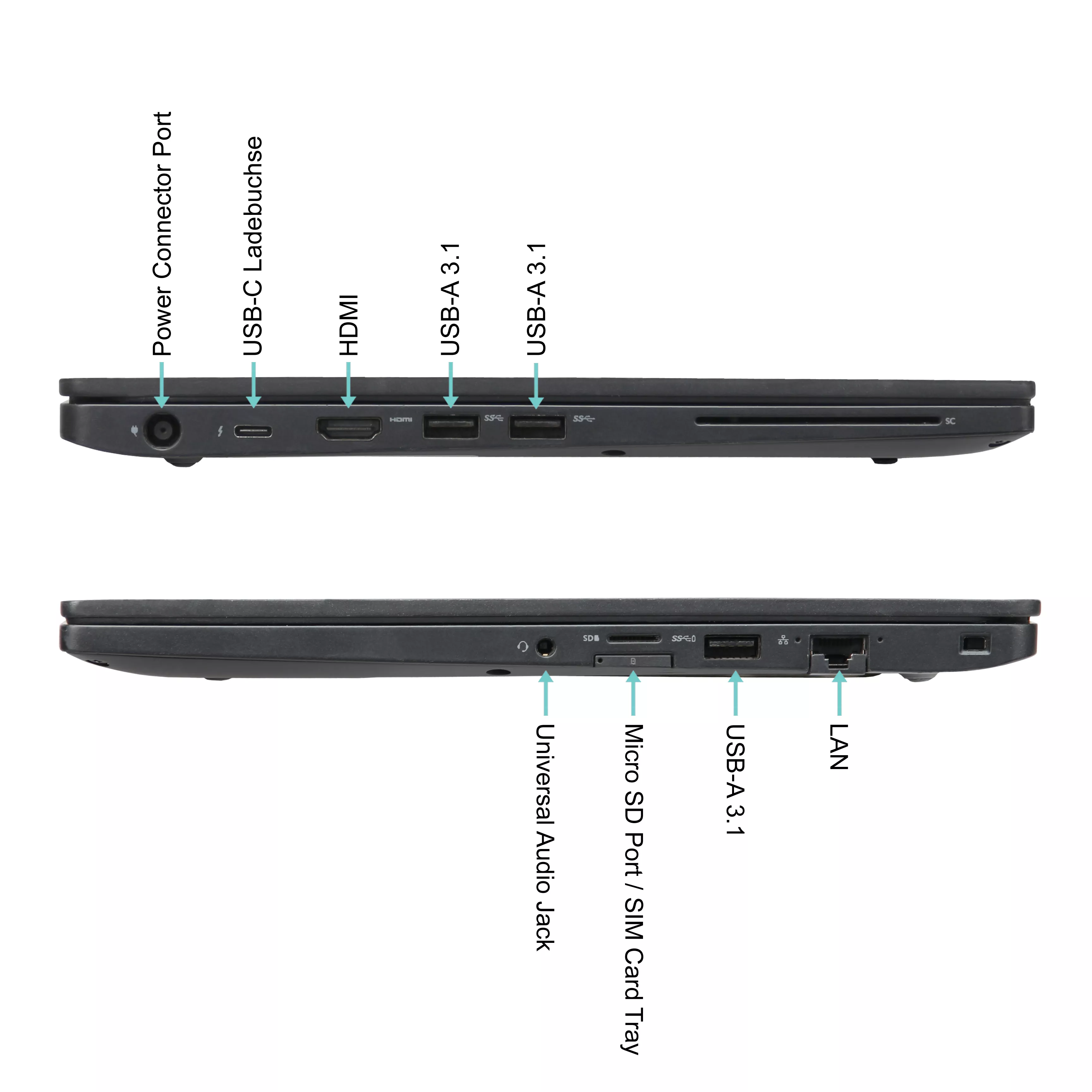 DELL Latitude 7490 | Intel Core i7-8650U | Intel UHD 620 | 16GB RAM | 1TB NVMe SSD | 14" 1920x1080 Display | WLAN & BT | Windows 11 | MS Office 2024 | Deutsche Tastatur