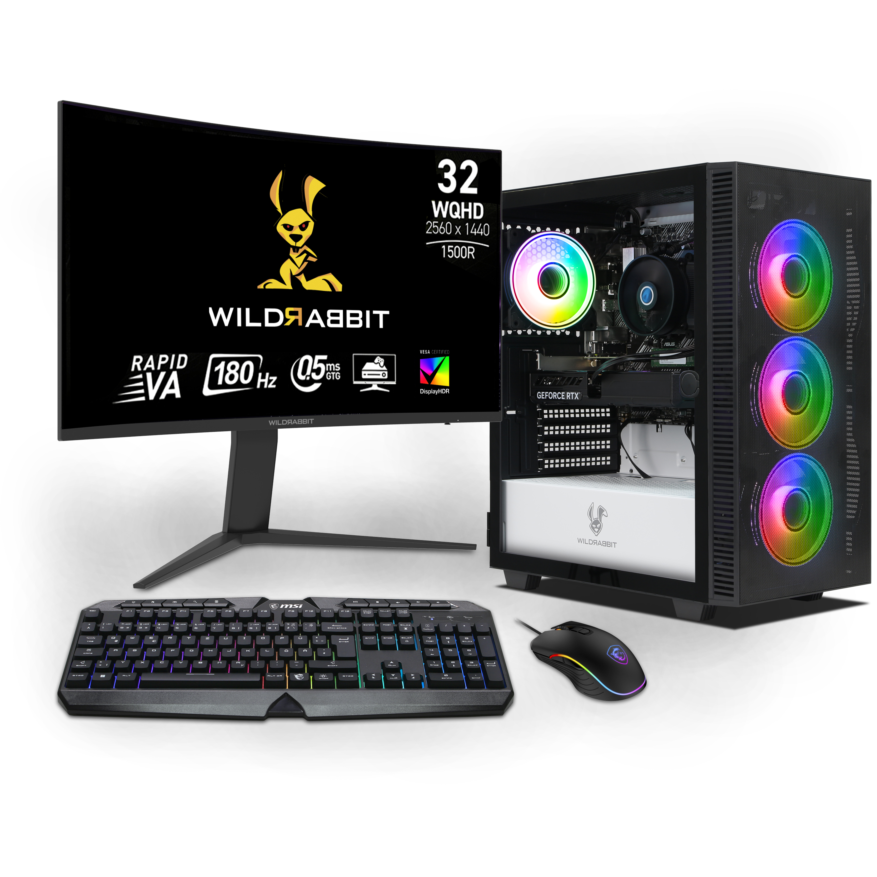 Starter Gaming Bundle | AMD Ryzen 7 5700X | Nvidia GeForce RTX 5060 Ti 8GB | 16GB RAM | 1TB NVMe SSD | Windows 11 | WLAN | Wildrabbit GMX 32" WQHD LCD Gaming Monitor | MSI RGB Deutsche Tastatur | MSI Forge Maus | Libre Office Starter Gaming Bundle | AMD Ryzen 7 5700X | Nvidia GeForce RTX 5060 Ti 8GB | 16GB RAM | 1TB NVMe SSD | Windows 11 | WLAN | Wildrabbit GMX 32" WQHD LCD Gaming Monitor | MSI RGB Deutsche Tastatur | MSI Forge Maus | Libre Office
