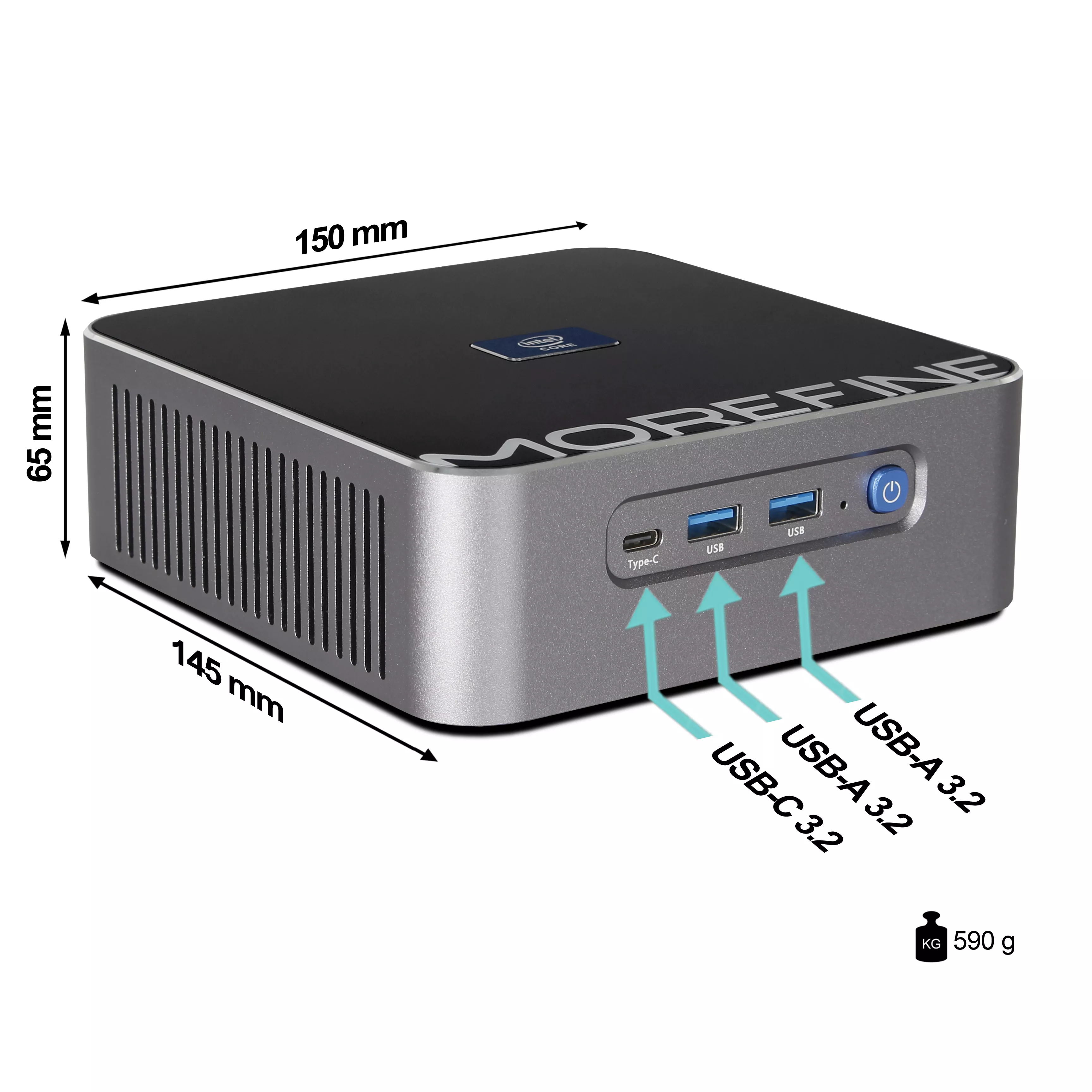 Ankermann S600 Mini PC | 32GB RAM | 1TB NVMe SSD | Windows 11 | Intel Core i9-13900HK | WLAN & Bluetooth | MS Office 2024