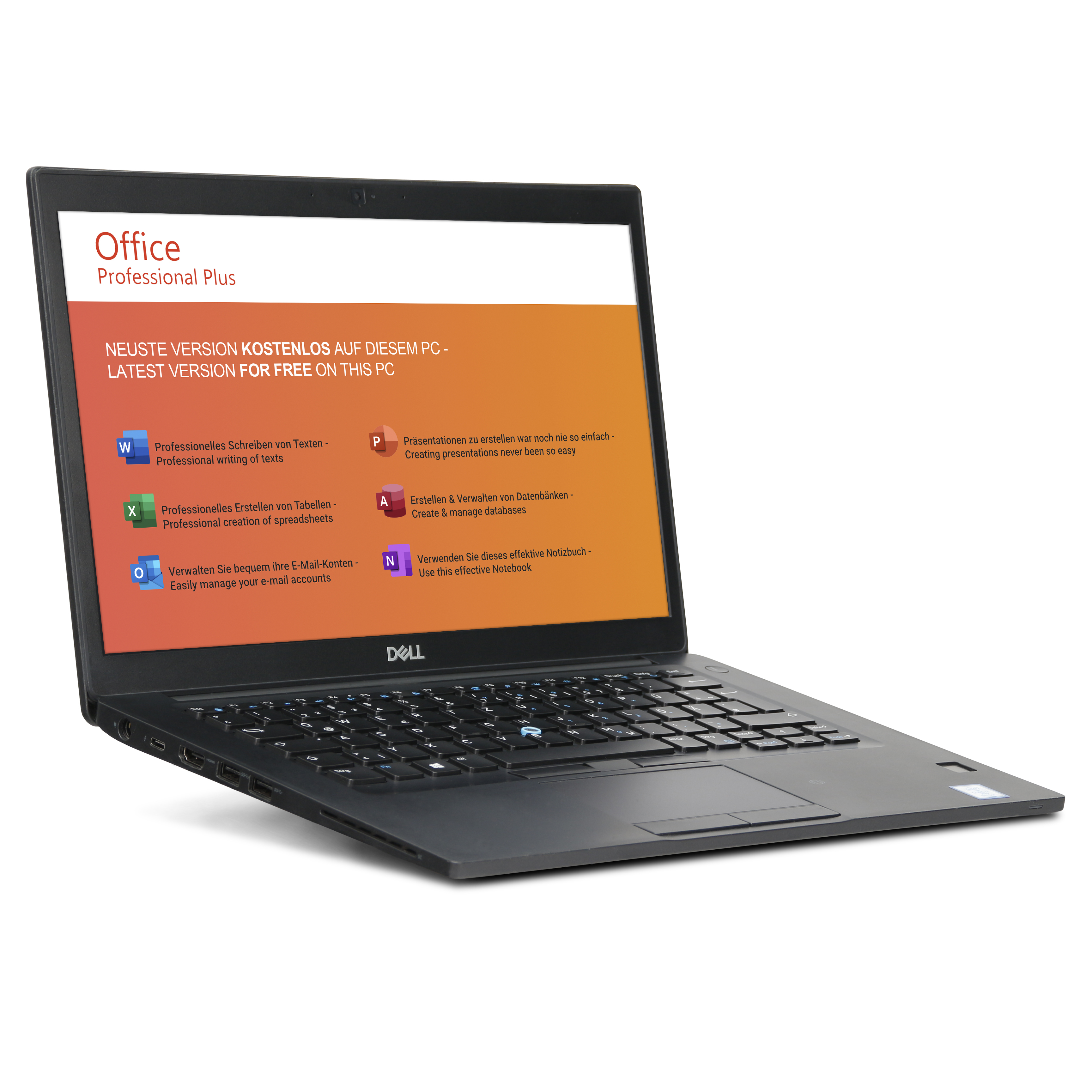 DELL Latitude 7490 | Intel Core i7-8650U | Intel UHD 620 | 16GB RAM | 1TB NVMe SSD | 14" 1920x1080 Display | WiFi & BT | Windows 11 | MS Office 2024 | Tastiera tedesca